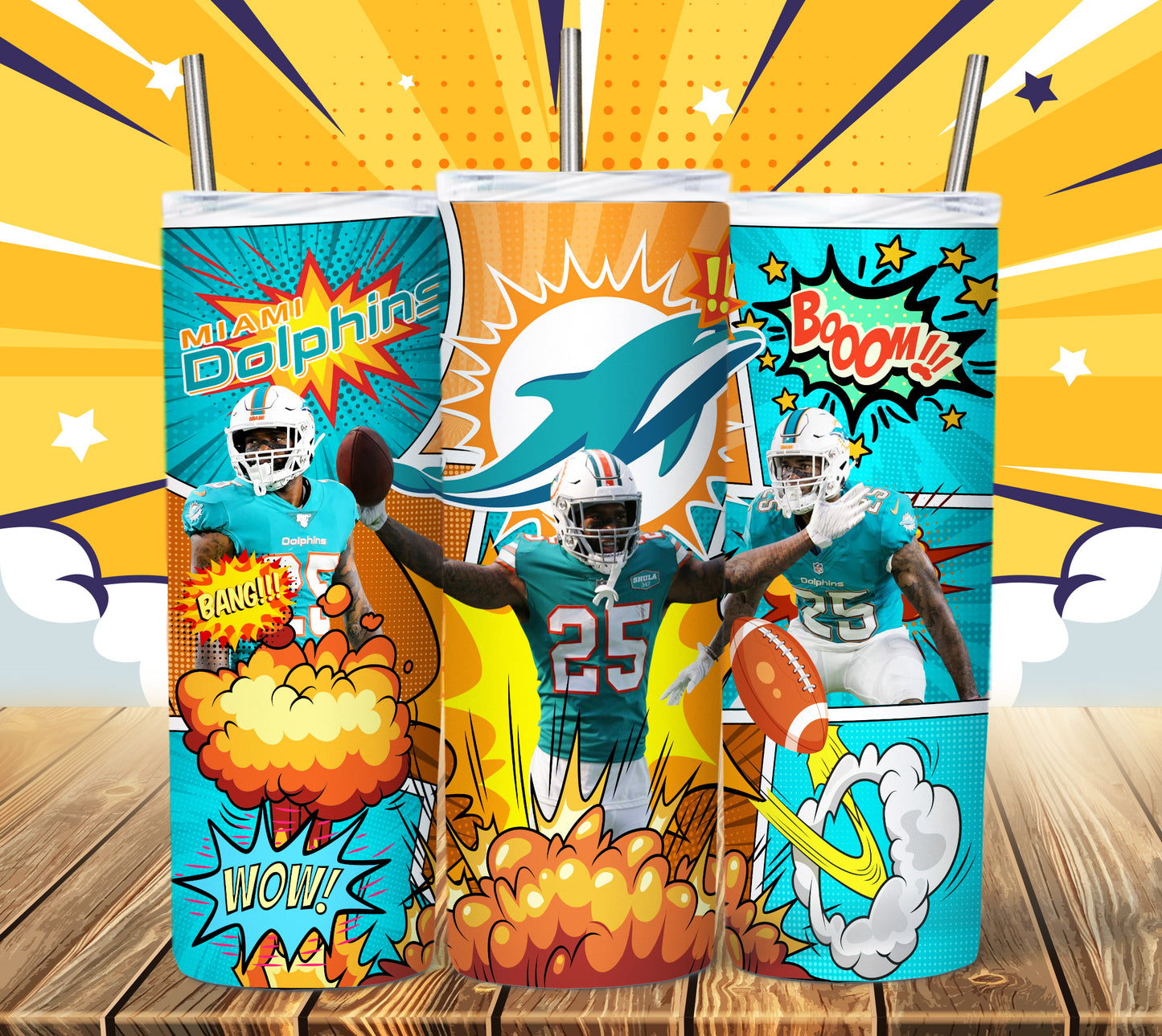 Football 20oz Sublimation Tumbler Image