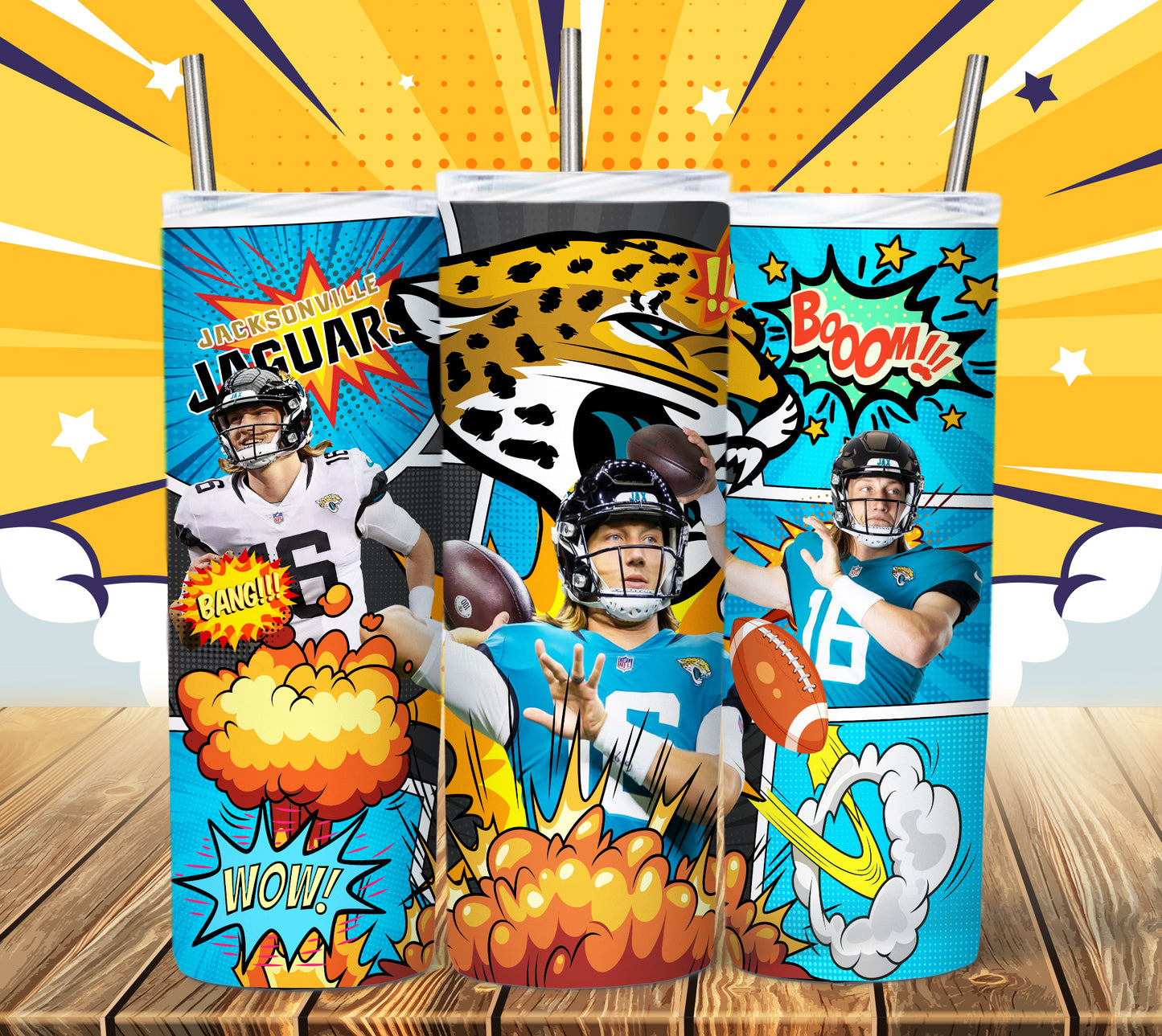 Football 20oz Sublimation Tumbler Image