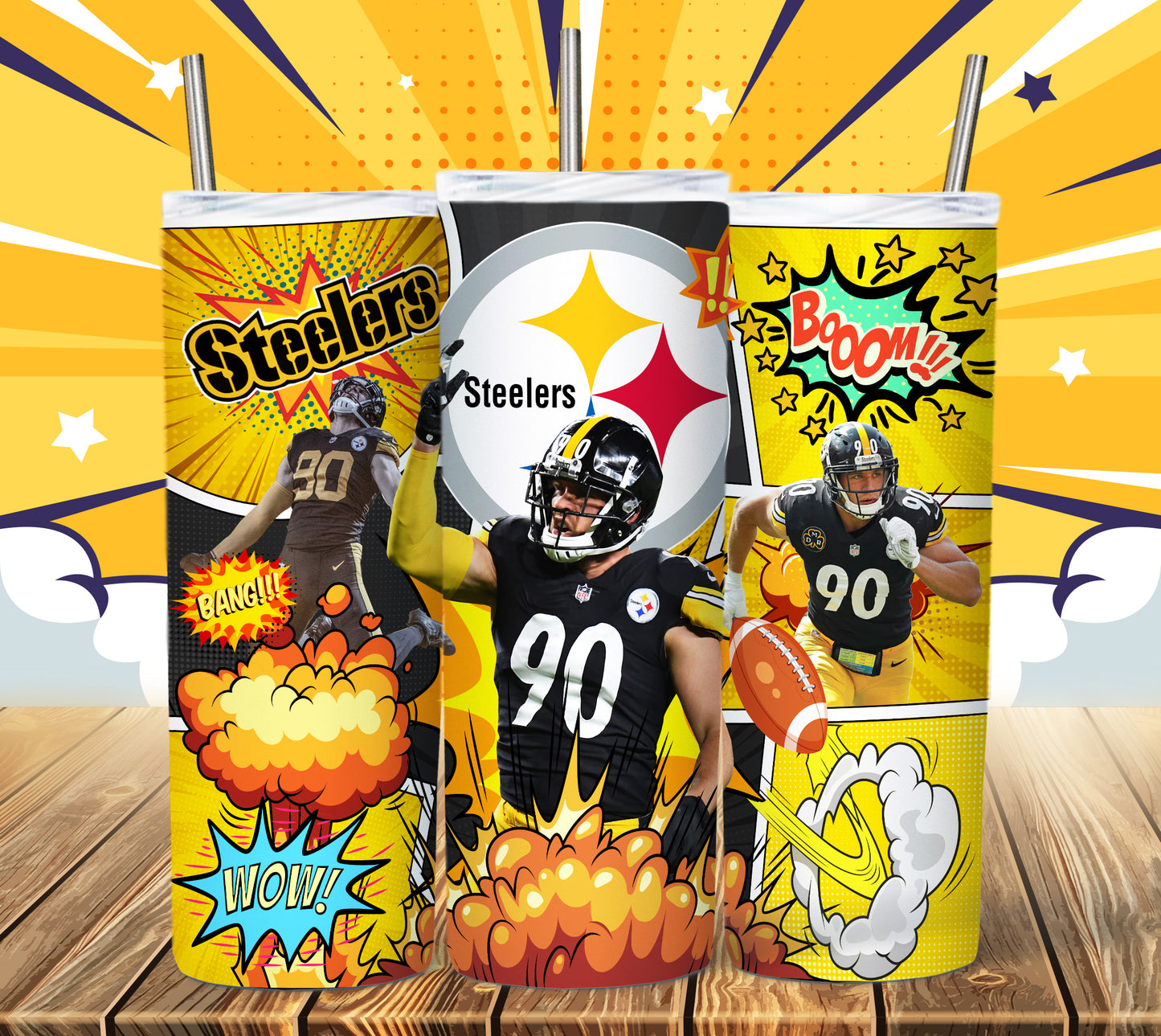 Football 20oz Sublimation Tumbler Image