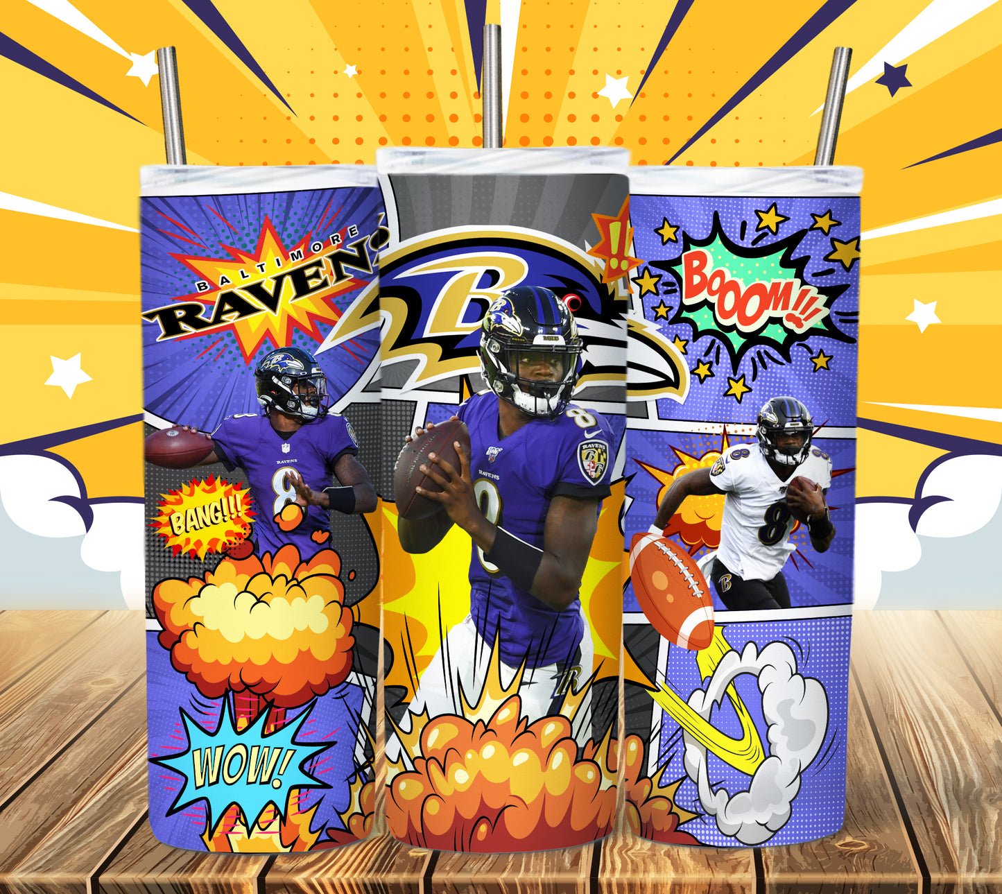 Football 20oz Sublimation Tumbler Image