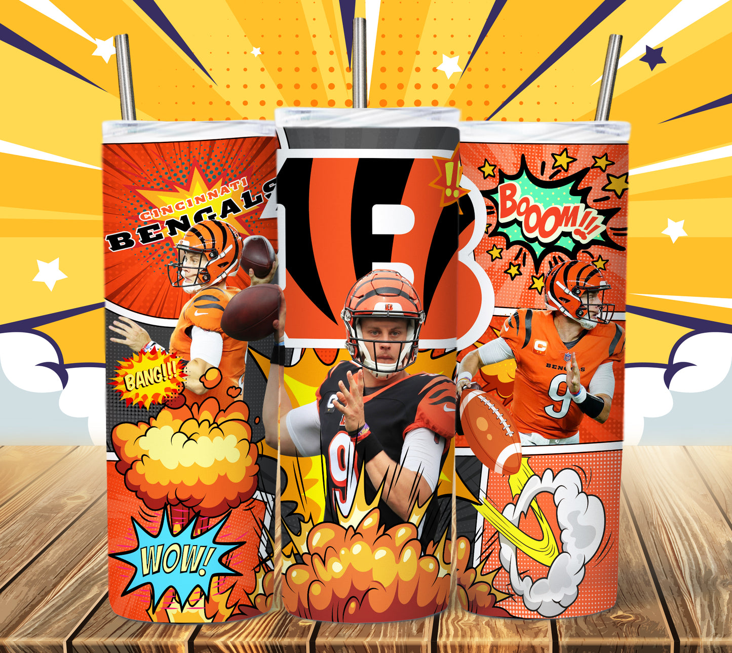 Football 20oz Sublimation Tumbler Image