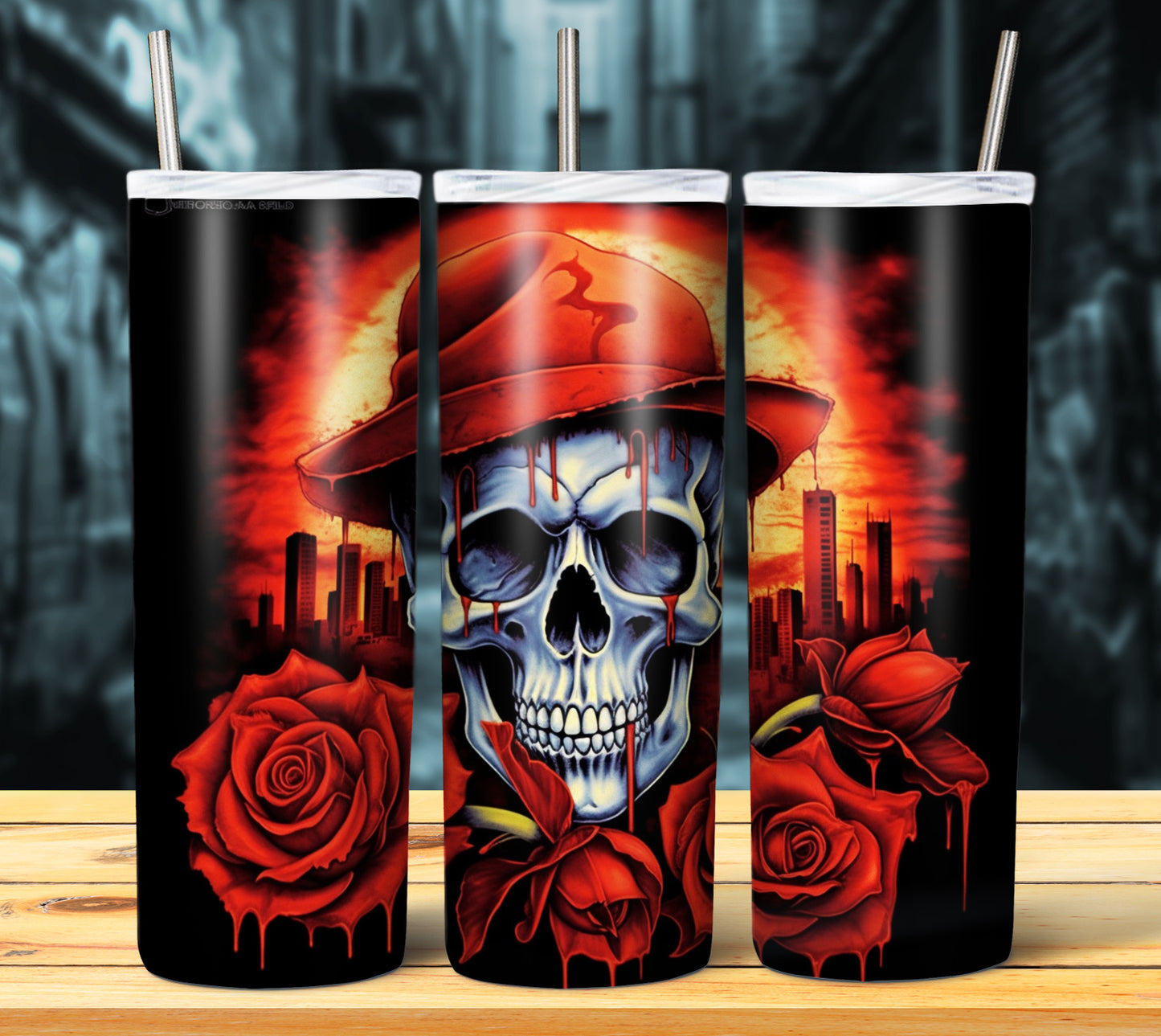 Airbrush Skulls Sublimation 20oz Images Bundle