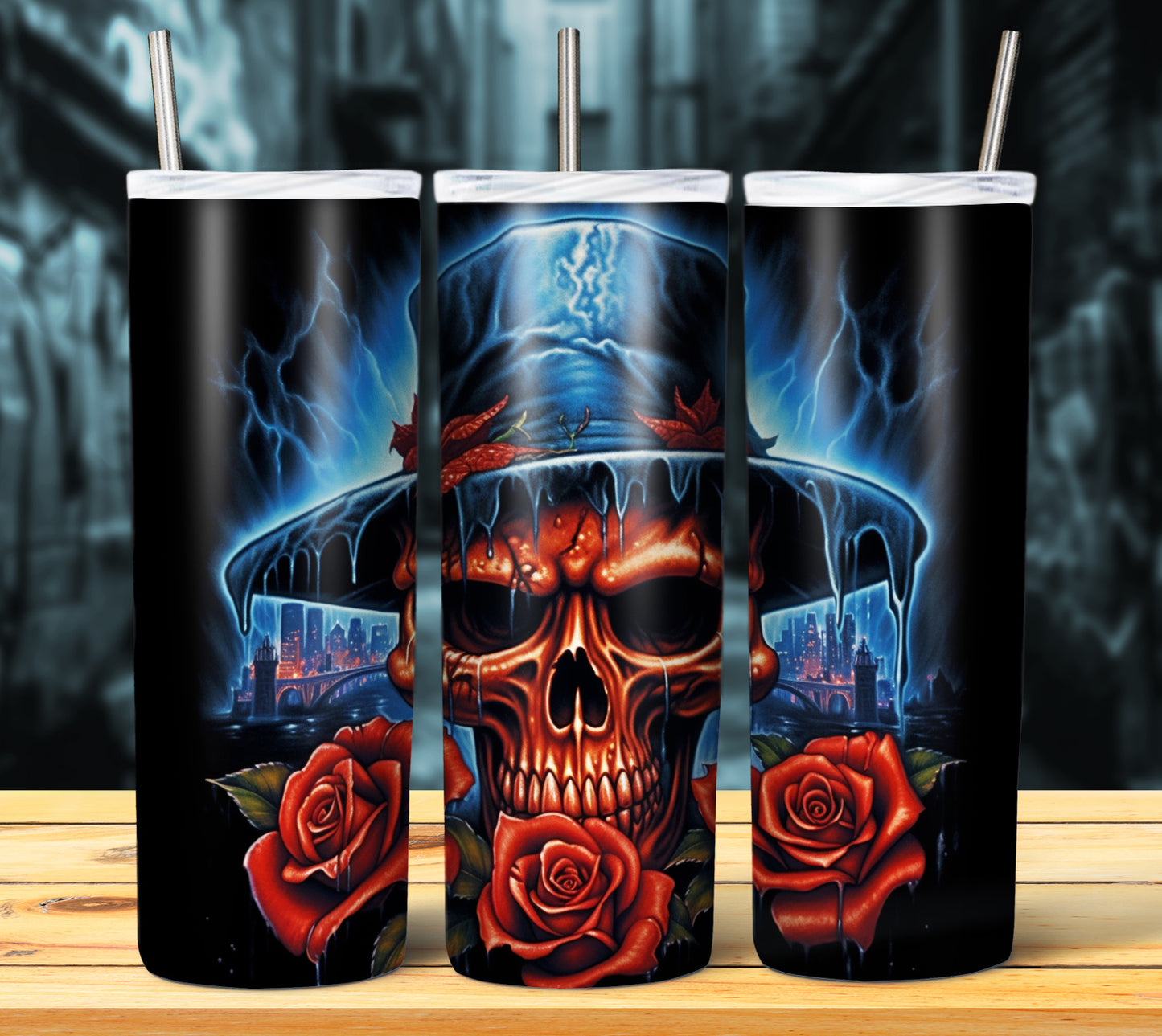 Airbrush Skulls Sublimation 20oz Images Bundle