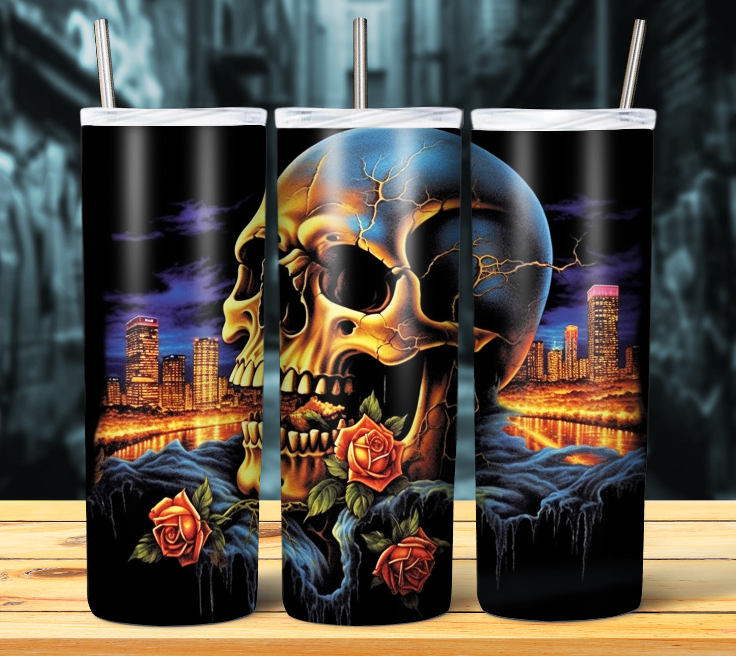 Airbrush Skulls Sublimation 20oz Images Bundle