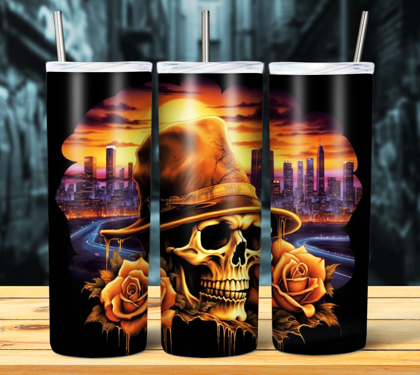 Airbrush Skulls Sublimation 20oz Images Bundle