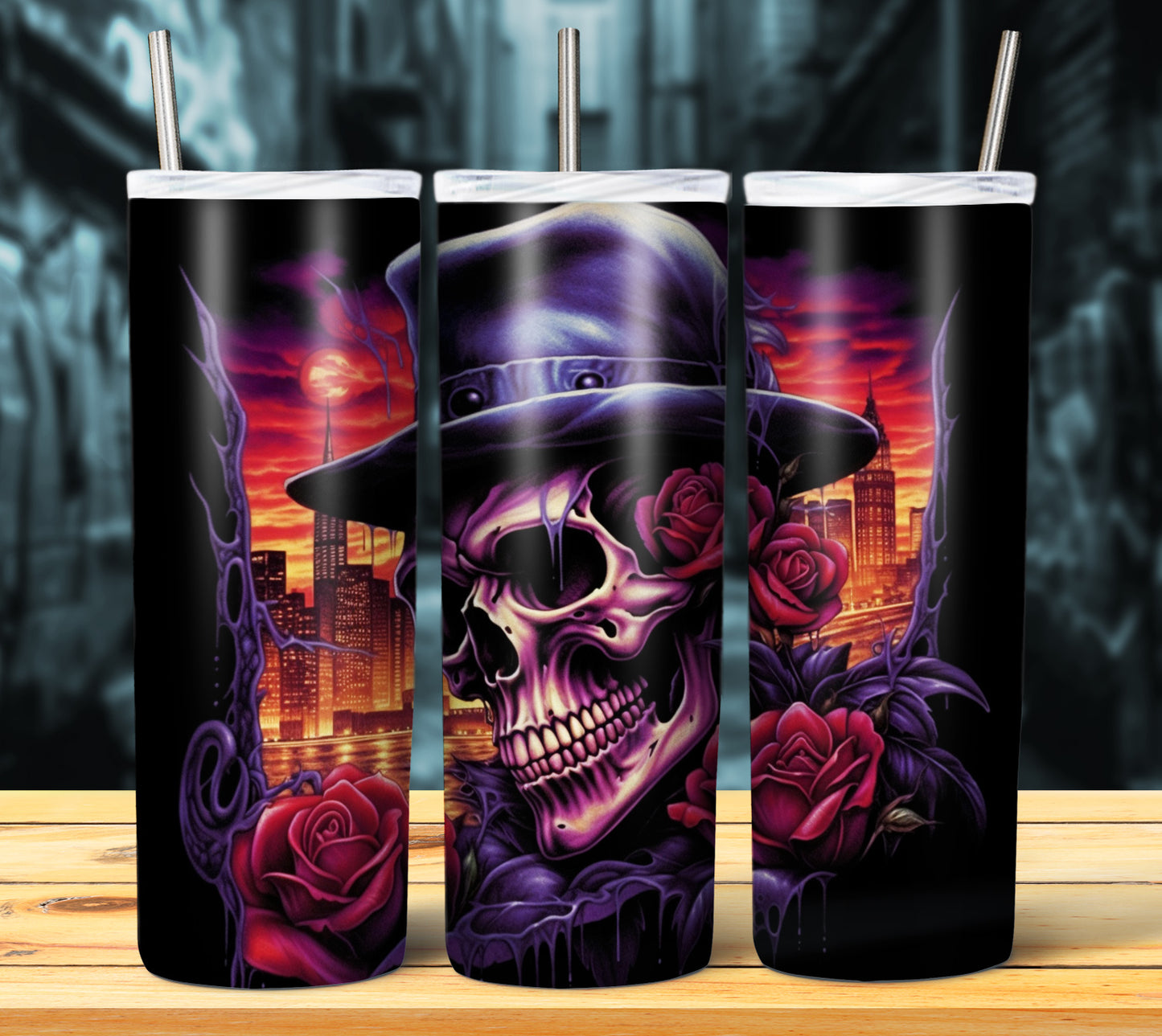 Airbrush Skulls Sublimation 20oz Images Bundle