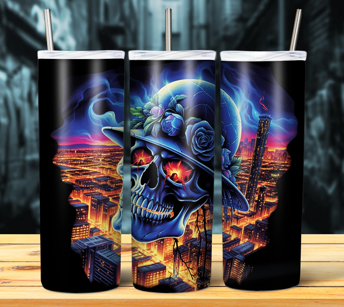 Airbrush Skulls Sublimation 20oz Images Bundle