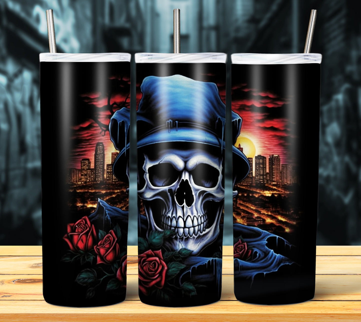 Airbrush Skulls Sublimation 20oz Images Bundle