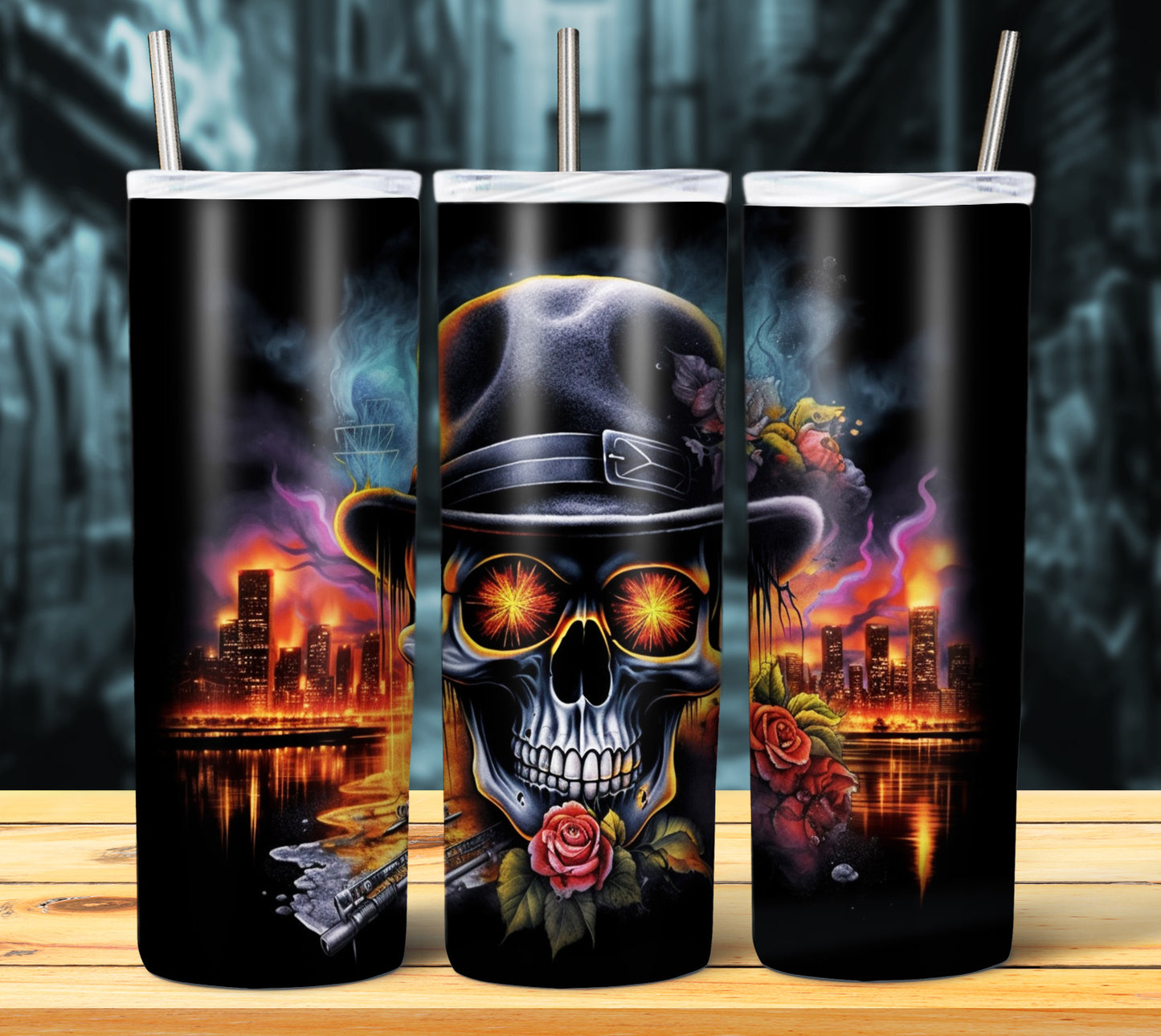 Airbrush Skulls Sublimation 20oz Images Bundle