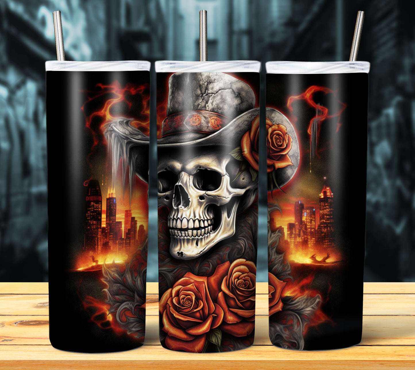 Airbrush Skulls Sublimation 20oz Images Bundle