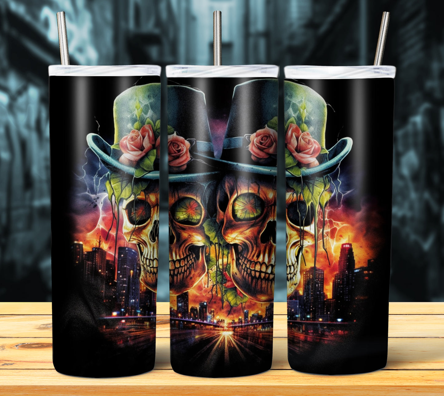 Airbrush Skulls Sublimation 20oz Images Bundle