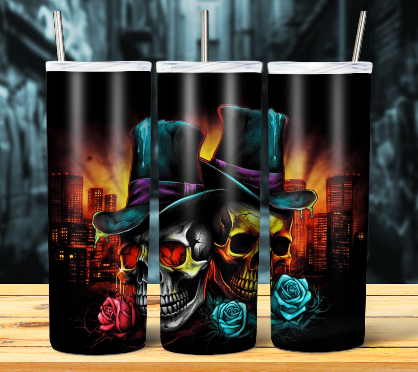 Airbrush Skulls Sublimation 20oz Images Bundle