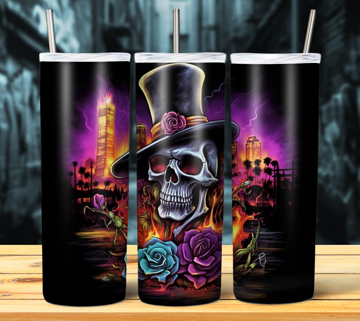 Airbrush Skulls Sublimation 20oz Images Bundle