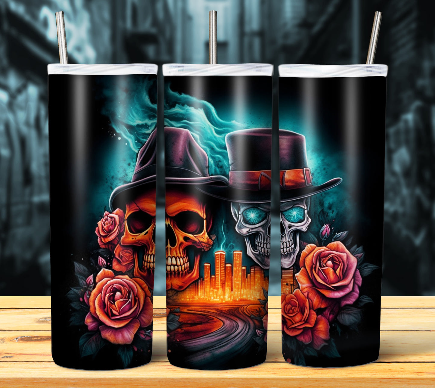 Airbrush Skulls Sublimation 20oz Images Bundle