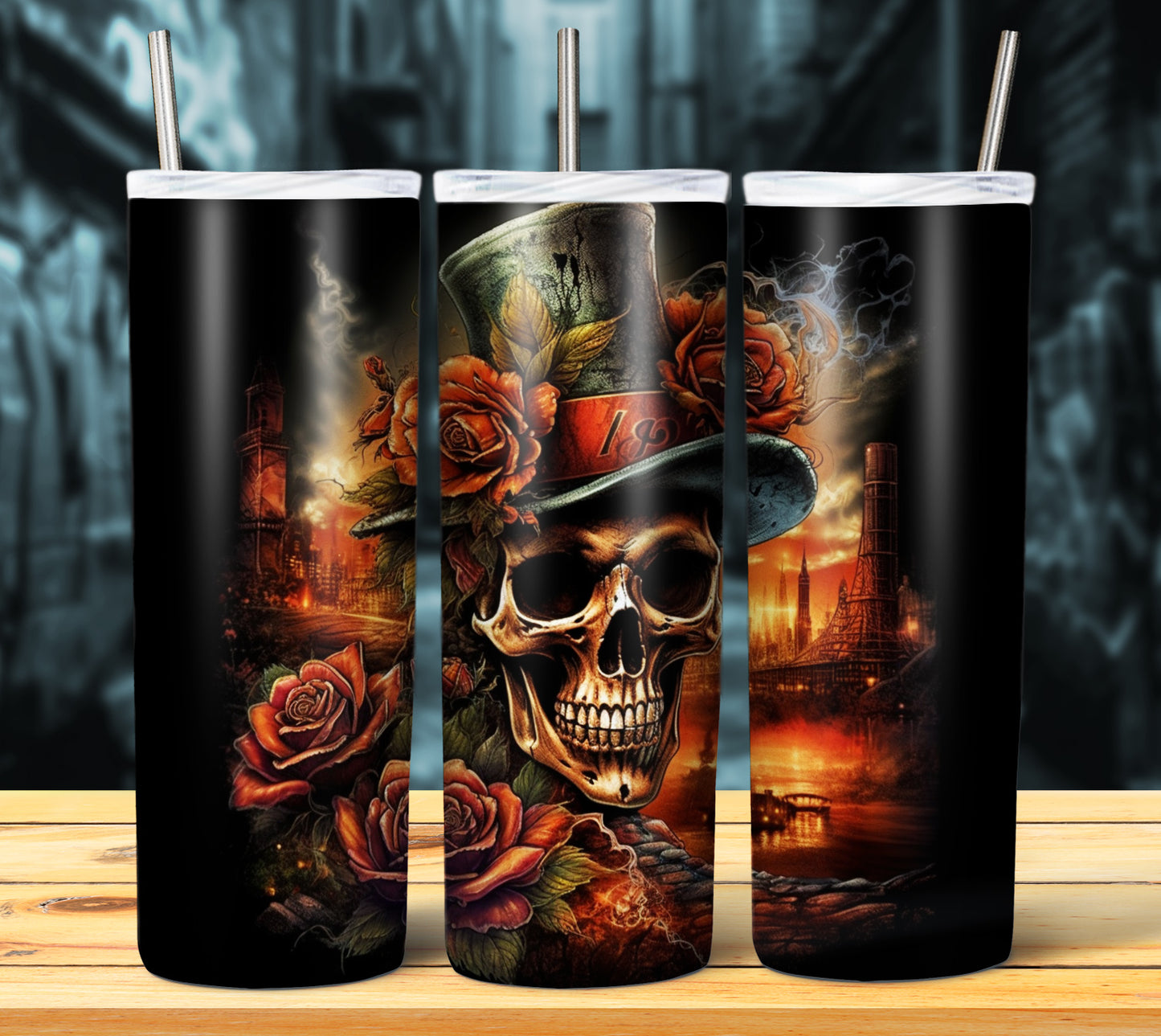 Airbrush Skulls Sublimation 20oz Images Bundle