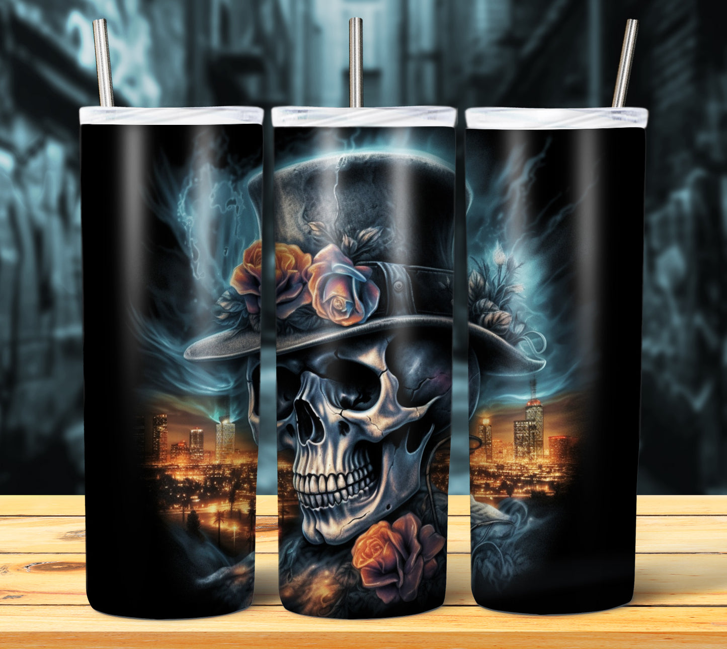 Airbrush Skulls Sublimation 20oz Images Bundle