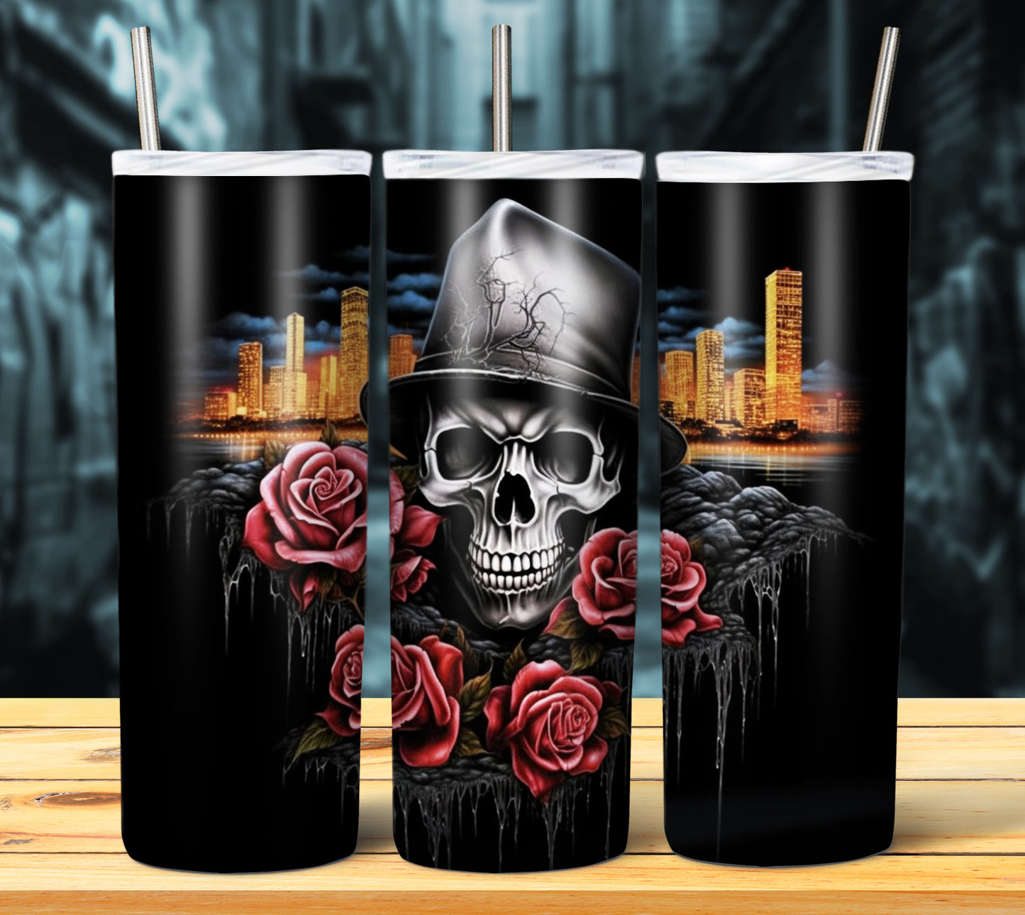 Airbrush Skulls Sublimation 20oz Images Bundle