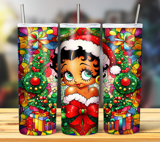 60+ Stain Glass Cartoon Christmas Sublimation Tumbler Images Bundle 20 oz