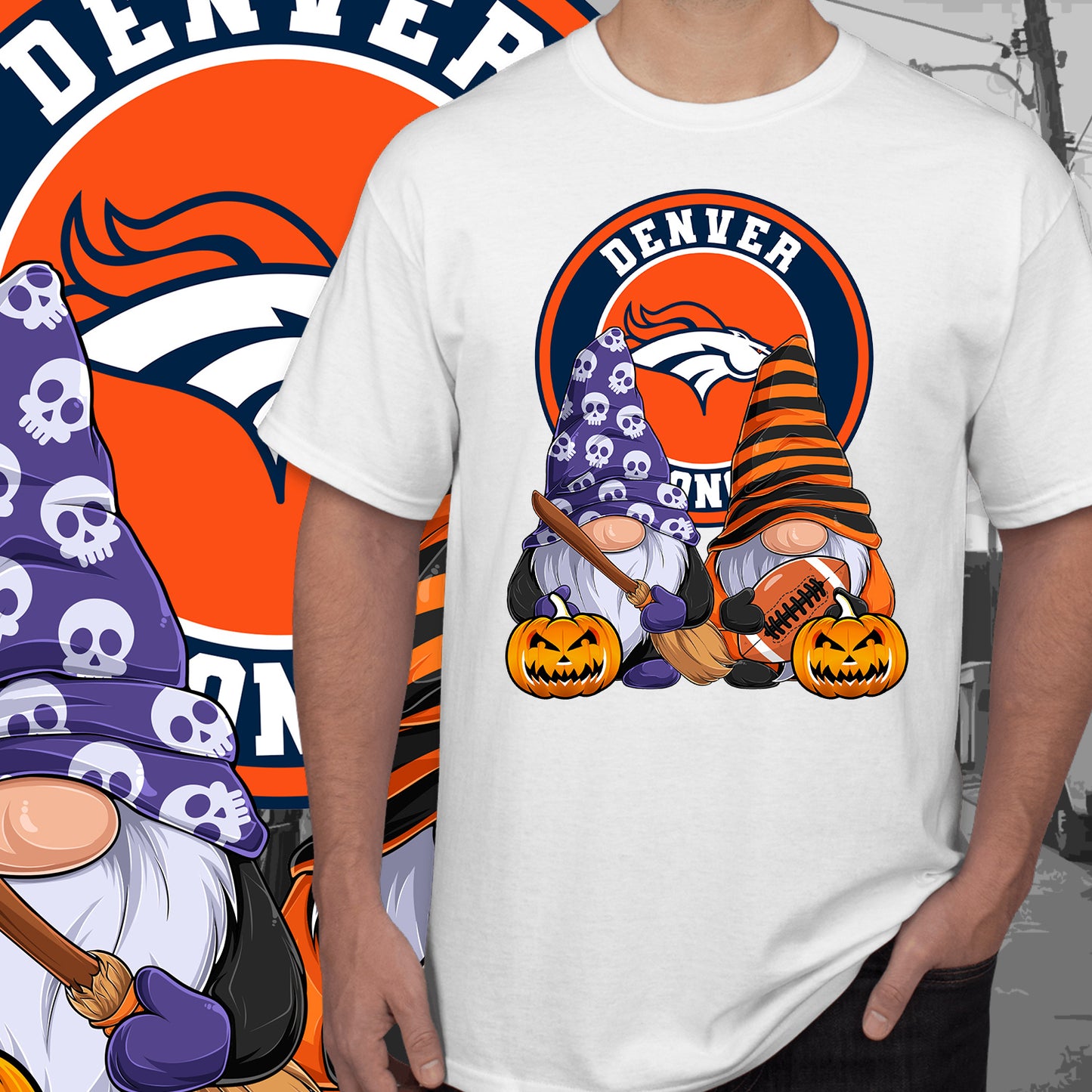 Halloween Football Gnomes Sublimation/DTF T-Shirt Images