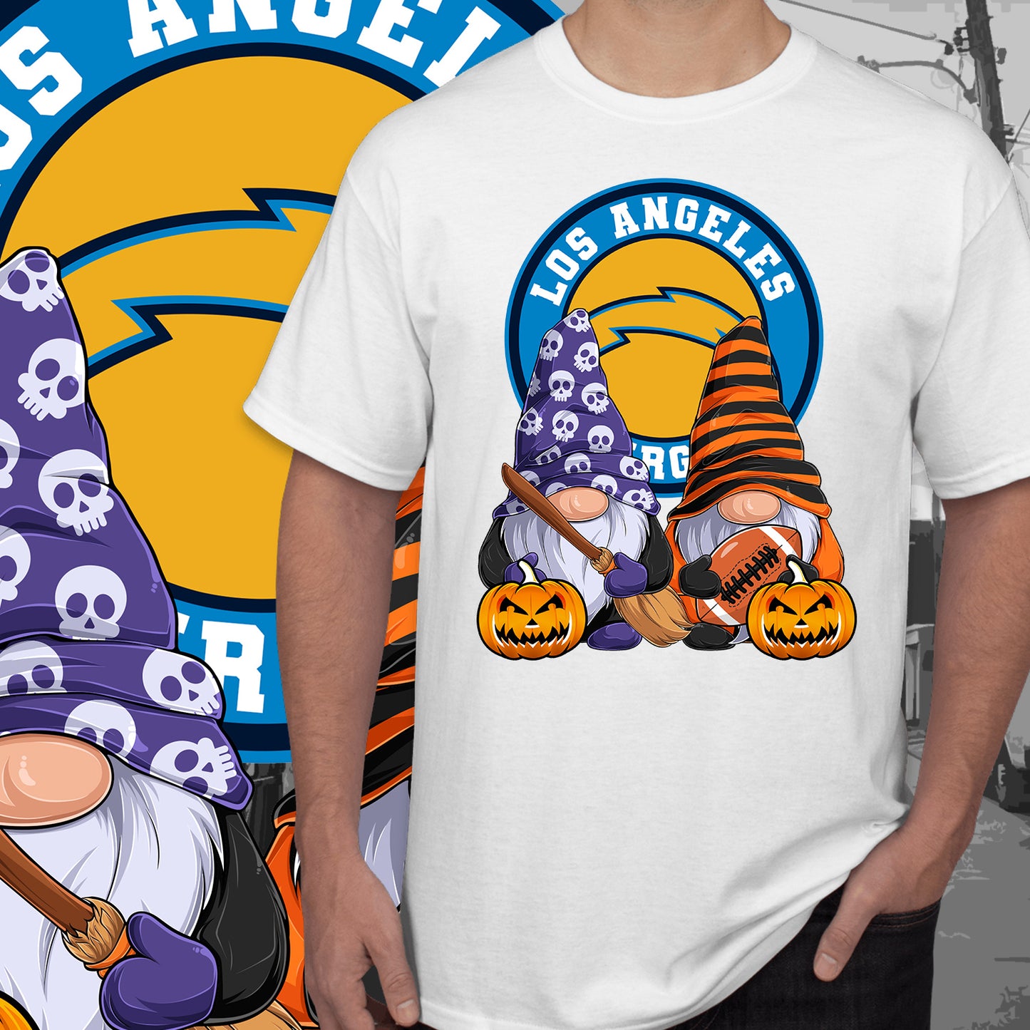 Halloween Football Gnomes Sublimation/DTF T-Shirt Images