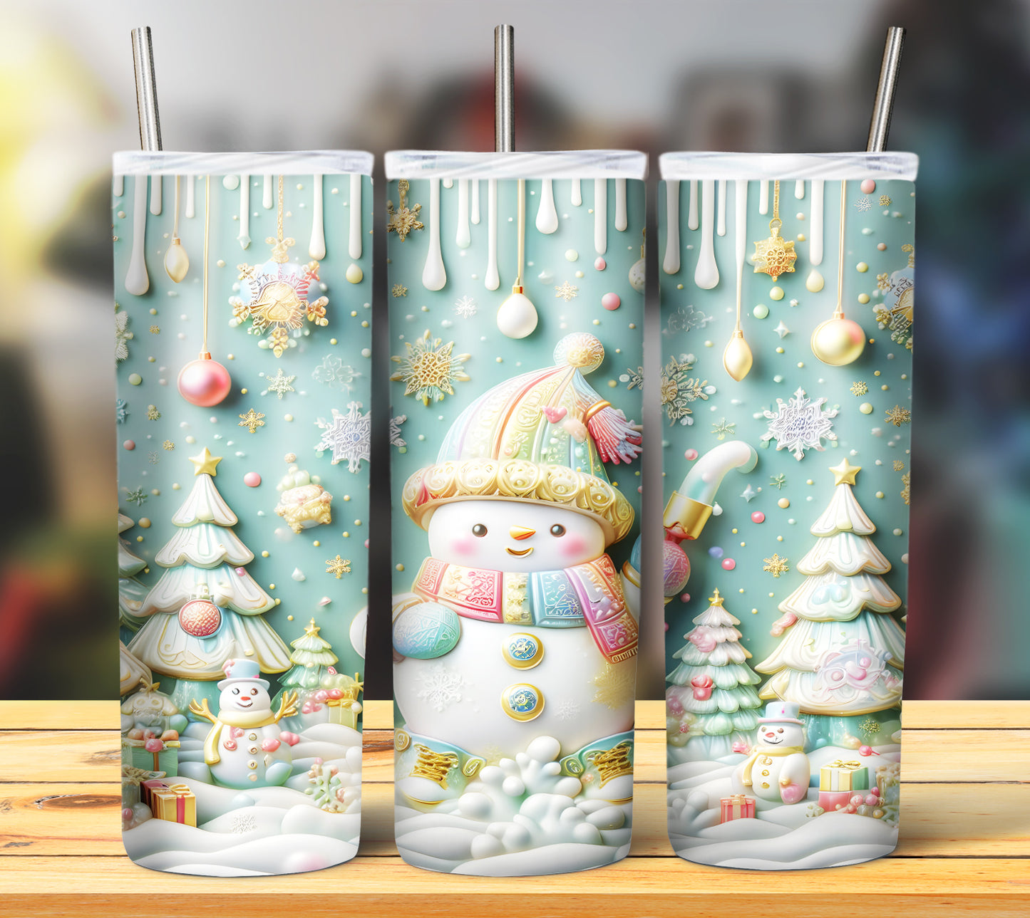 Cute Christmas Snoman Sublimation 20oz Images Bundle