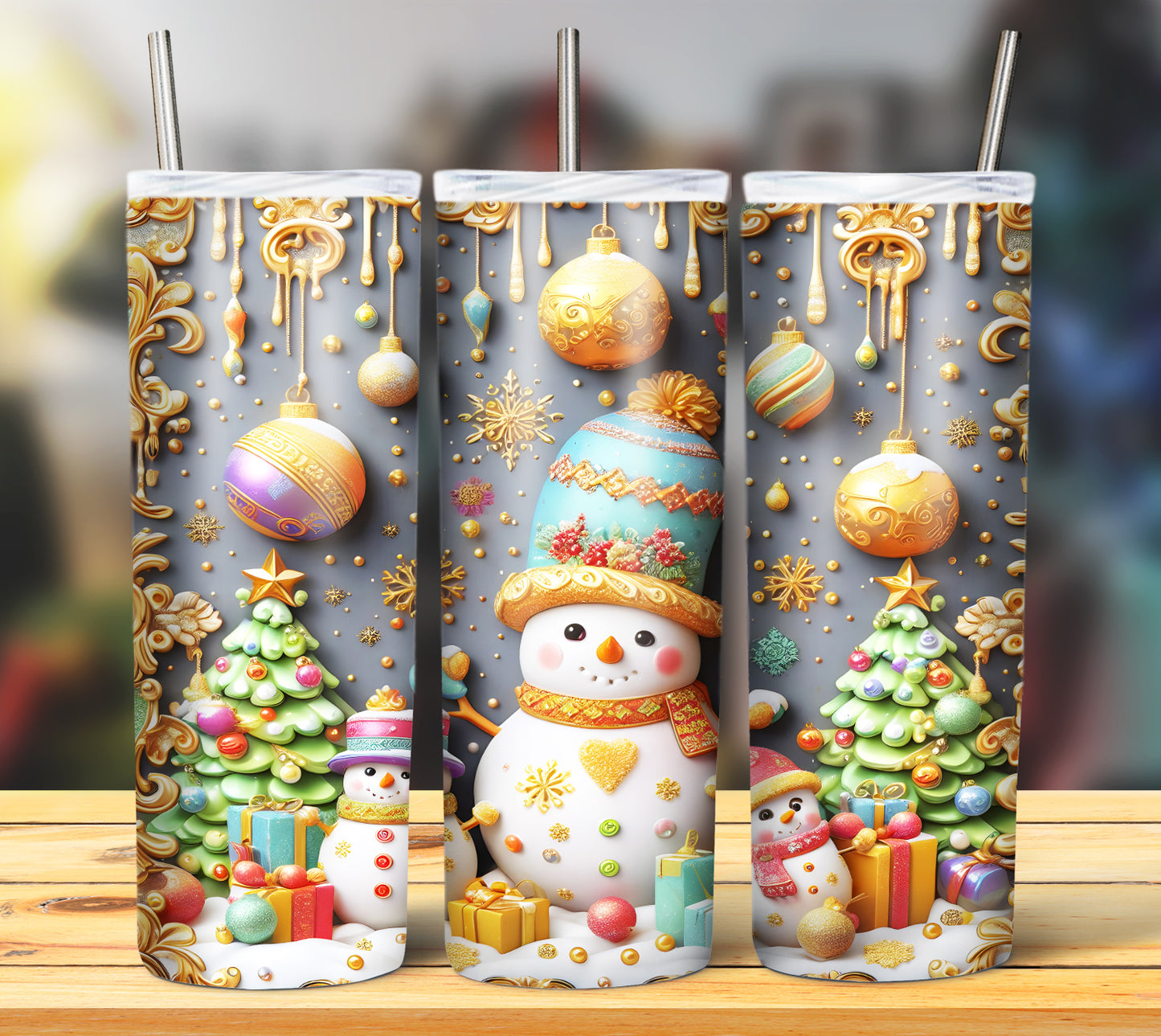 Cute Christmas Snoman Sublimation 20oz Images Bundle