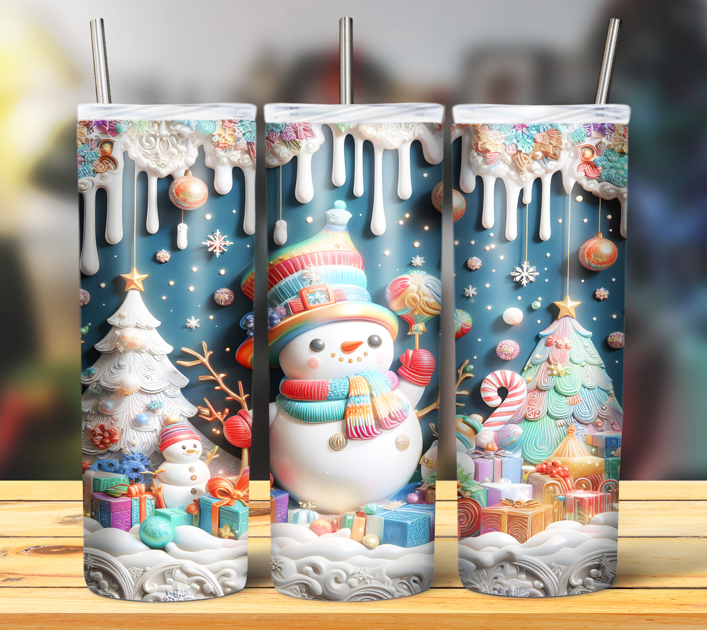 Cute Christmas Snoman Sublimation 20oz Images Bundle