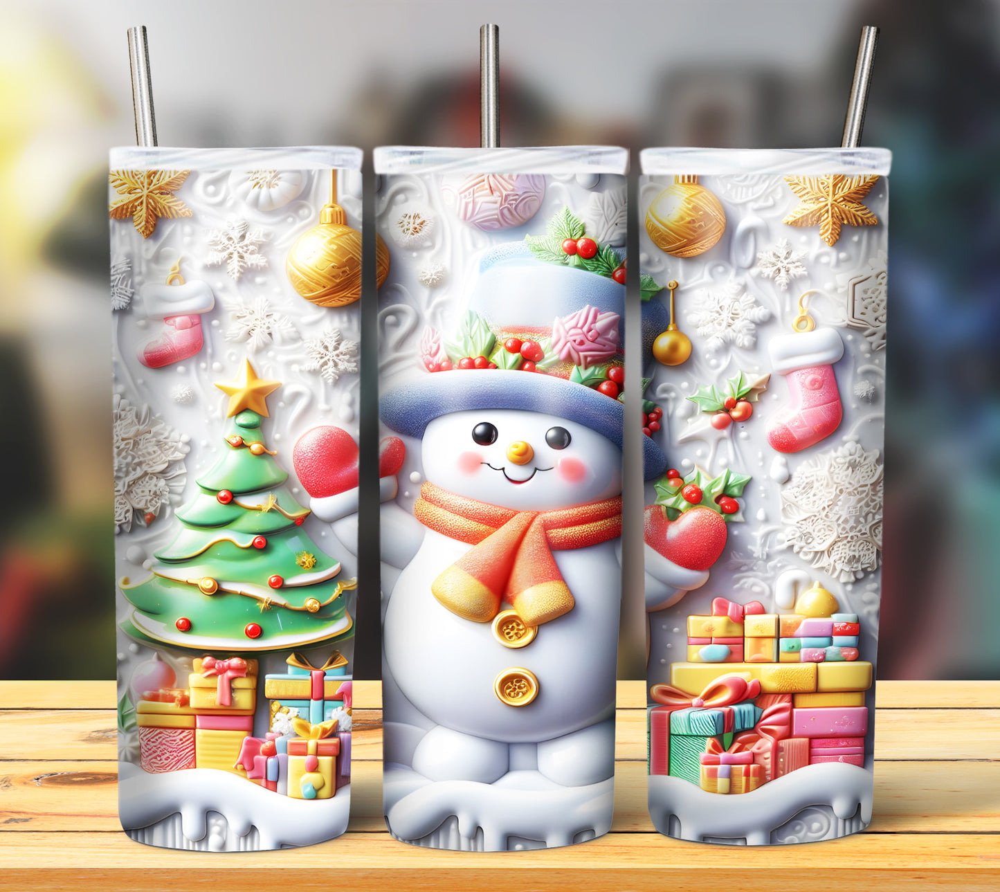 Cute Christmas Snoman Sublimation 20oz Images Bundle