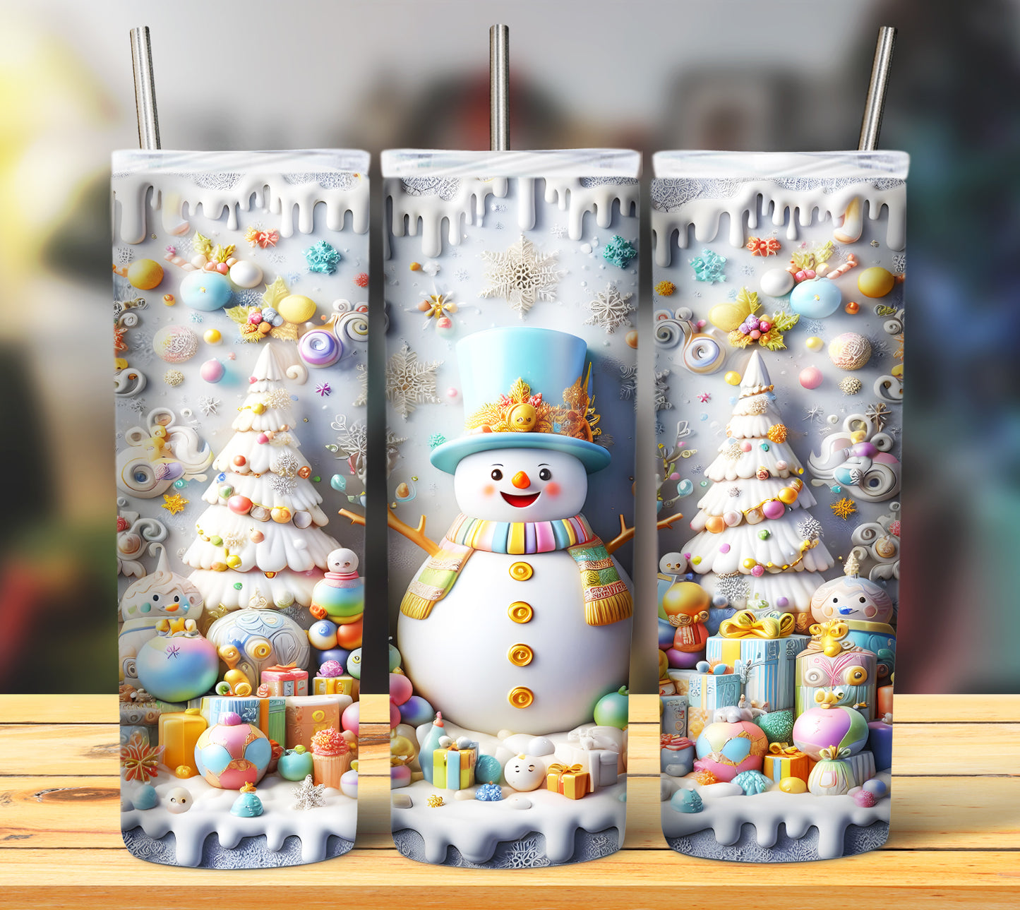 Cute Christmas Snoman Sublimation 20oz Images Bundle