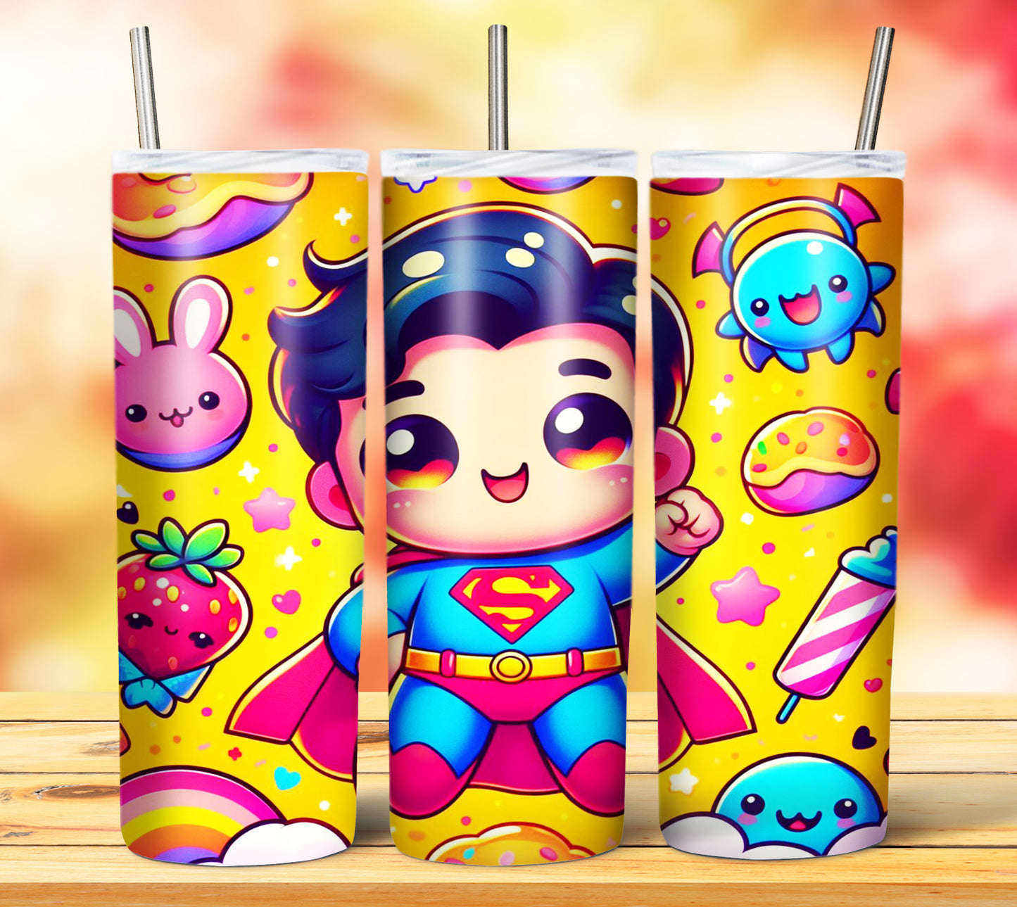 Cute Superhero Sublimation 20oz Tumbler Images Bundle