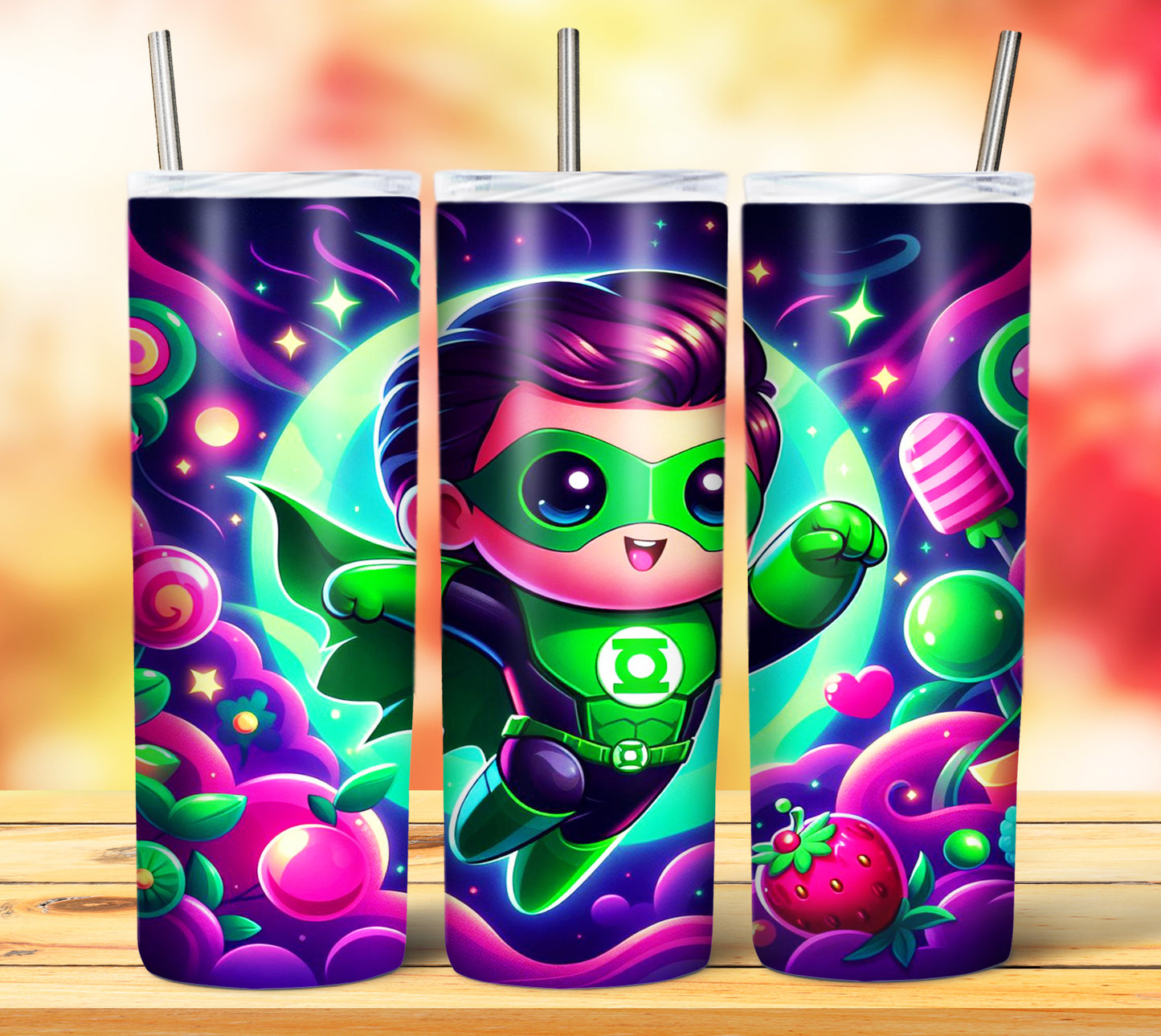 Cute Superhero Sublimation 20oz Tumbler Images Bundle