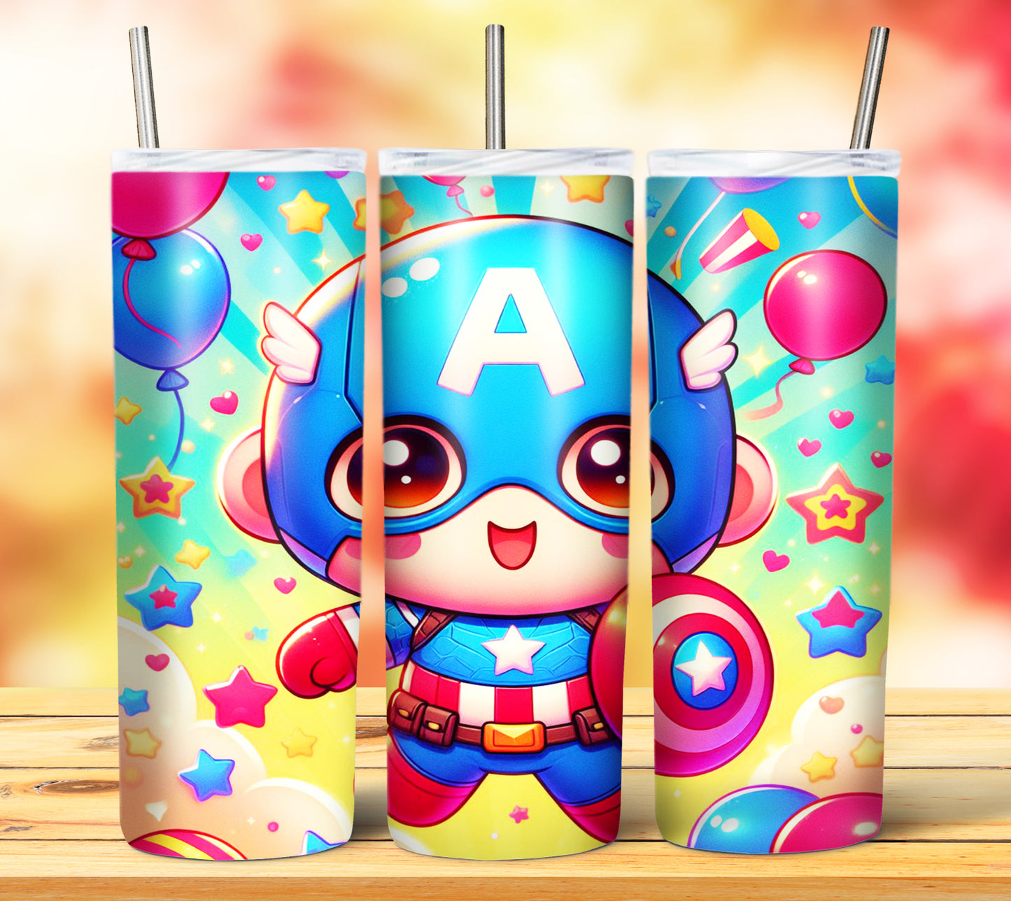 Cute Superhero Sublimation 20oz Tumbler Images Bundle