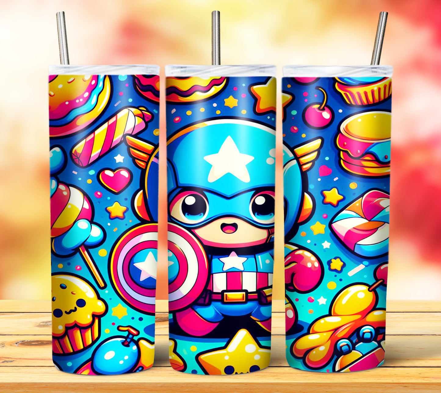 Cute Superhero Sublimation 20oz Tumbler Images Bundle