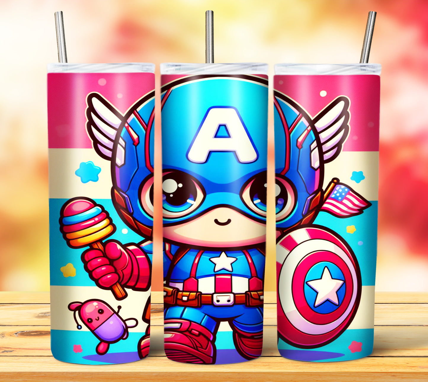 Cute Superhero Sublimation 20oz Tumbler Images Bundle