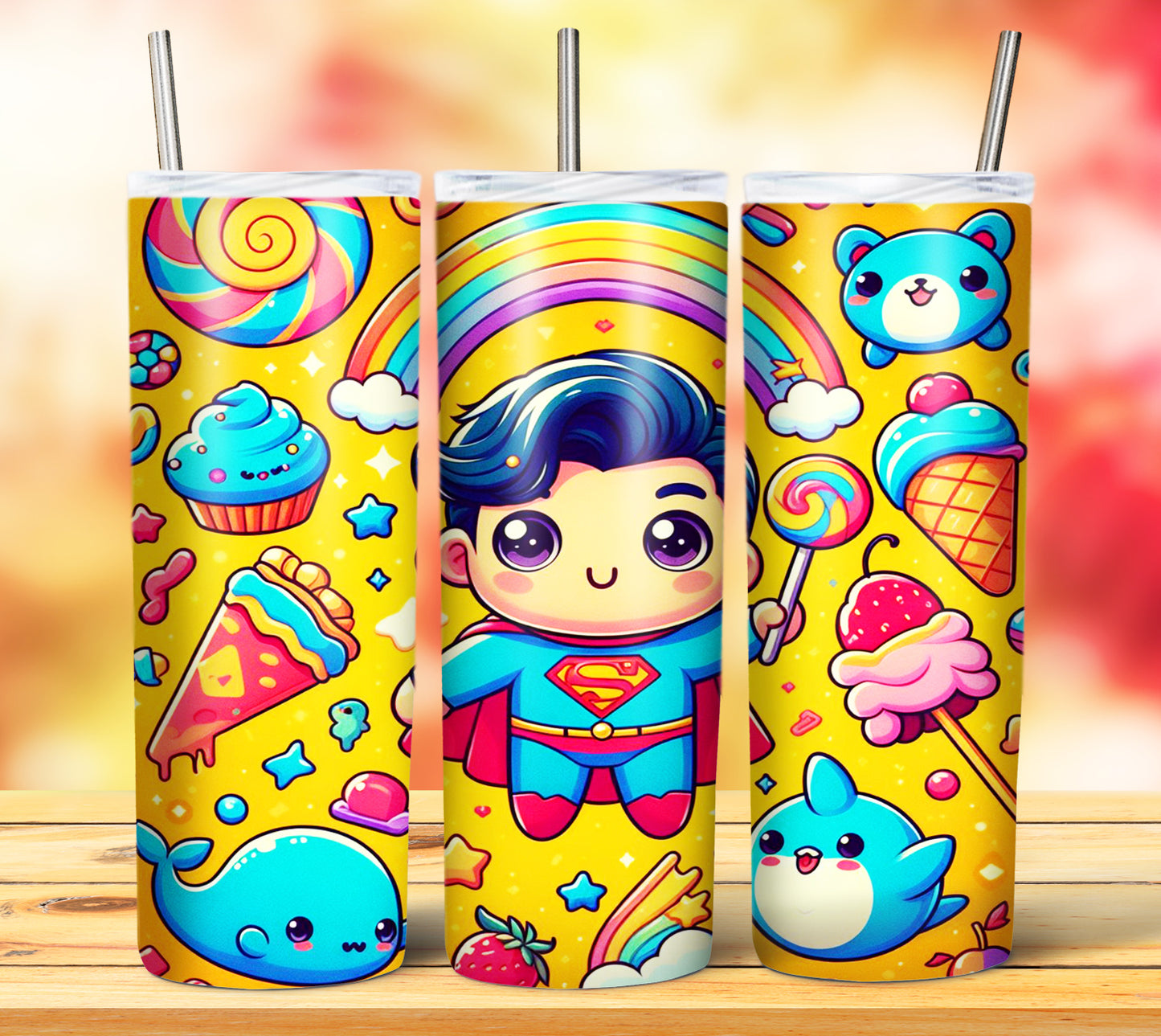 Cute Superhero Sublimation 20oz Tumbler Images Bundle