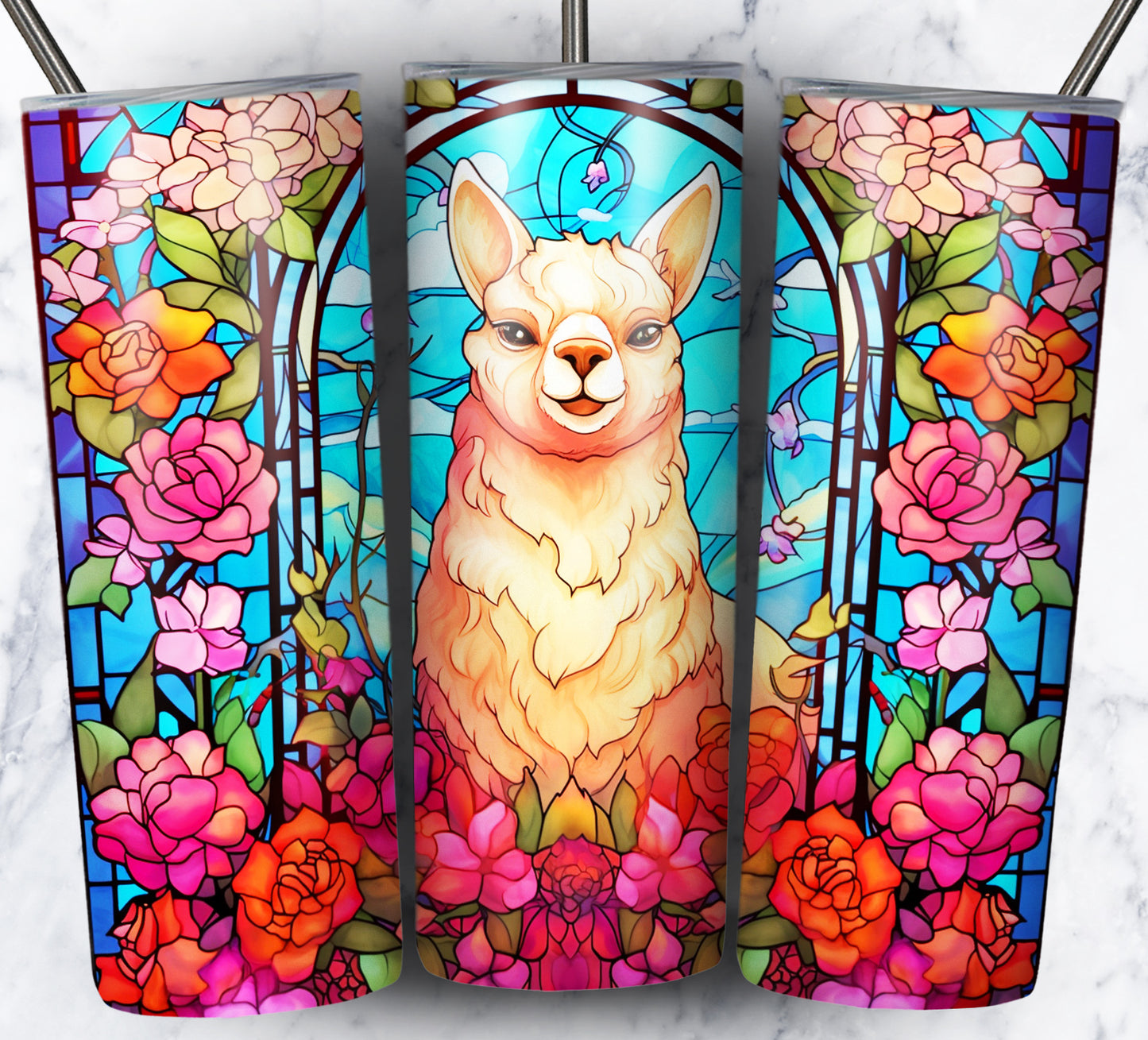 Stain Glass Animals Sublimation Tumbler Images Bundle 20 oz