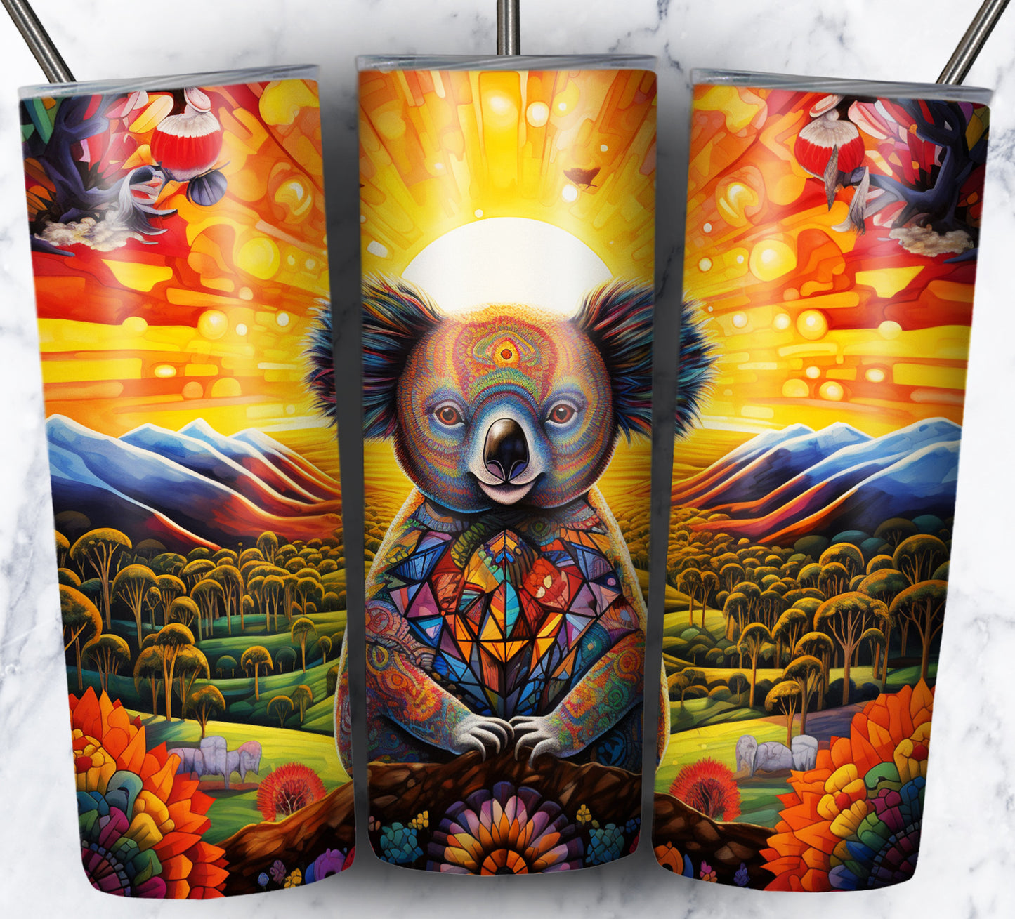 Psychedelic Animals Sublimation 20oz Tumbler Images Bundle