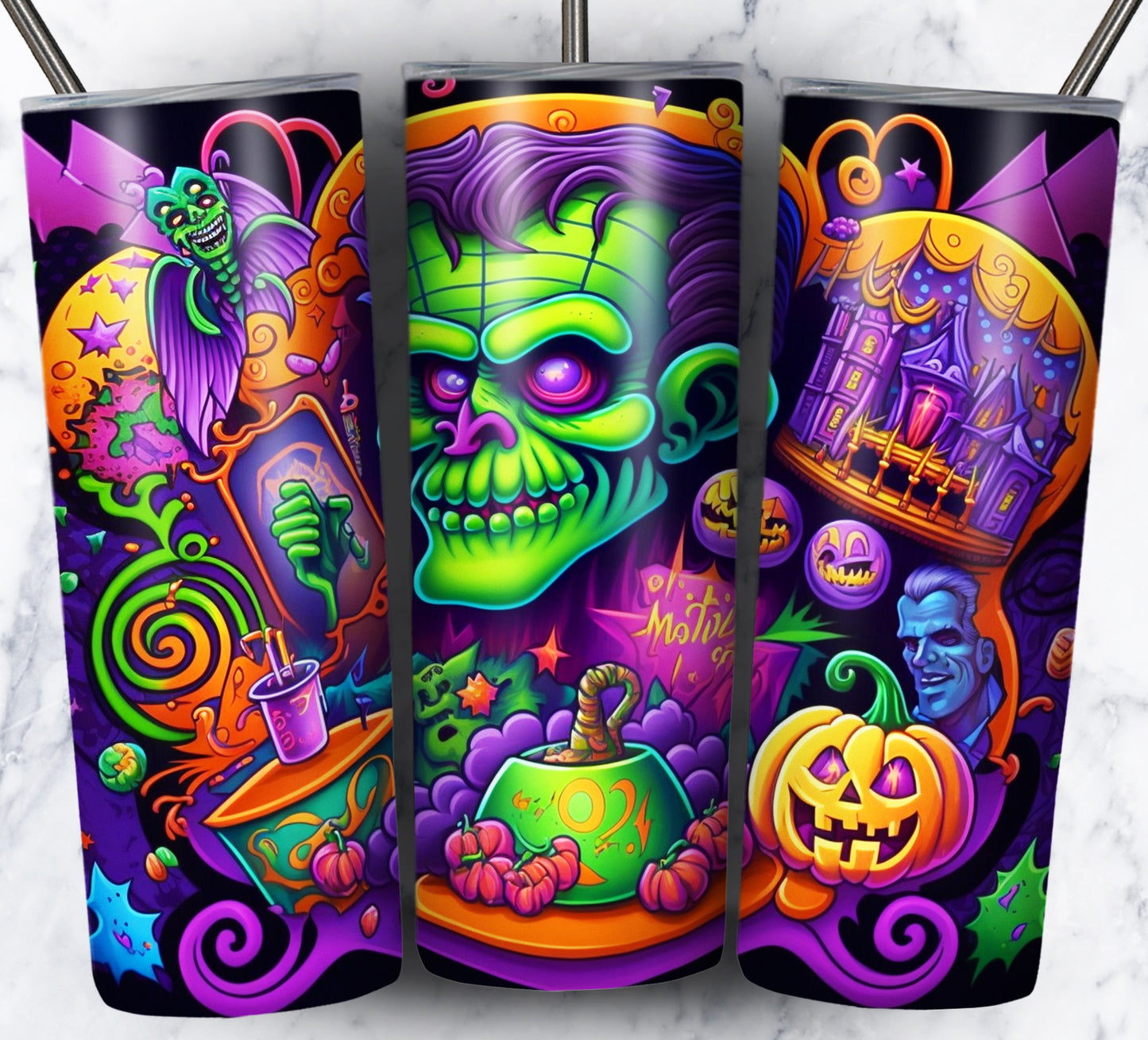 100+ Neon Halloween Bundle Pack 20oz Sublimation Images