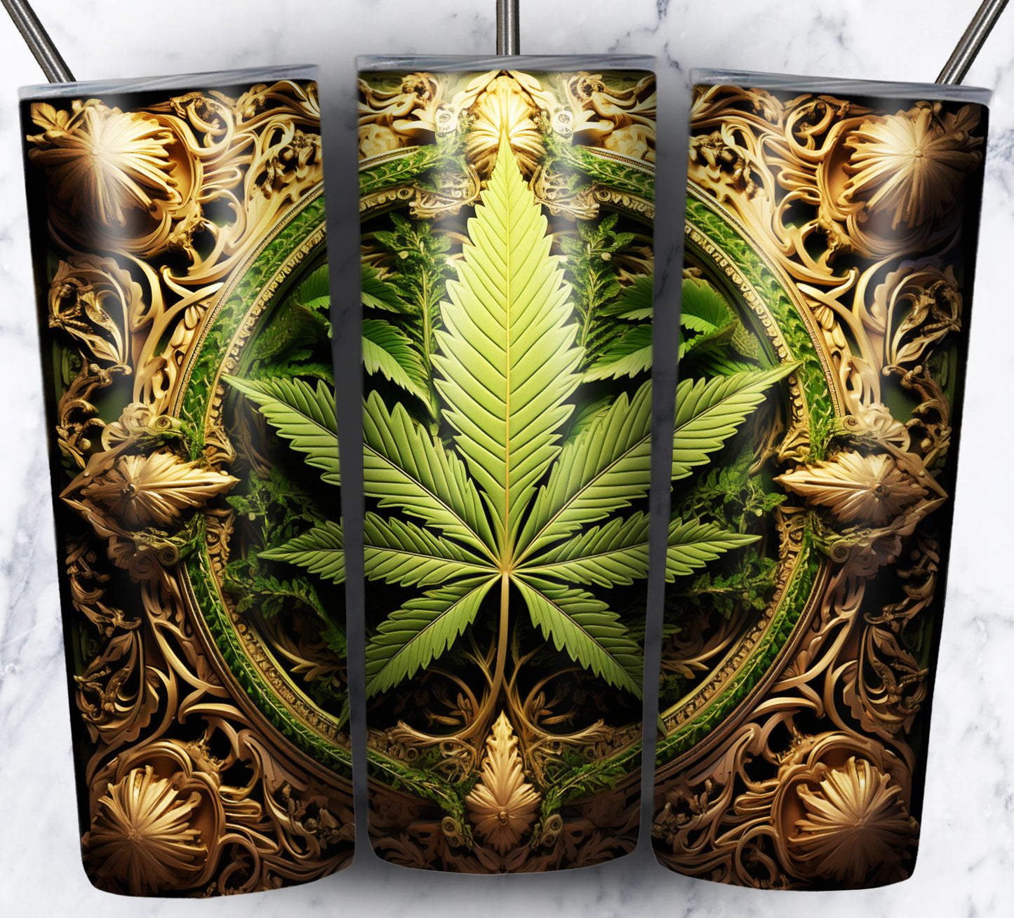 40+ Metallic Weed Sublimation 20oz Images Bundle