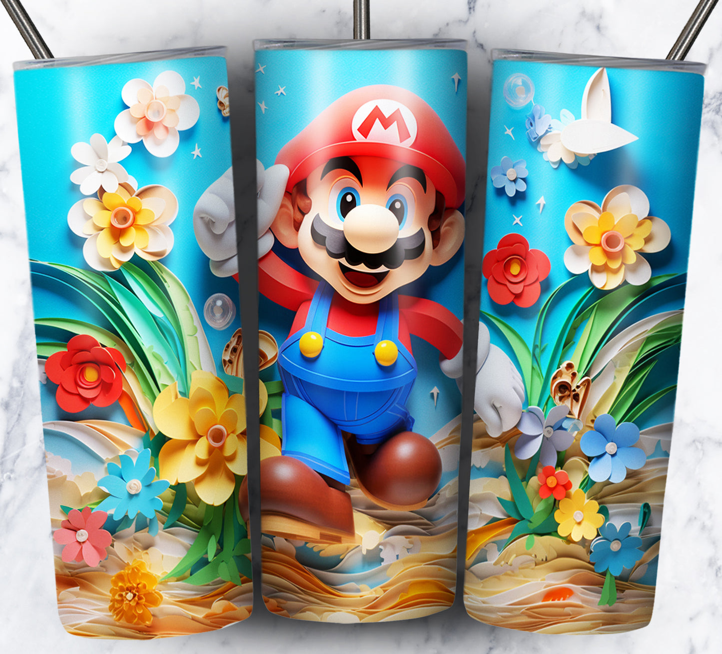 Cartoon Paper Beach Sublimation 20oz Tumbler Images Bundle