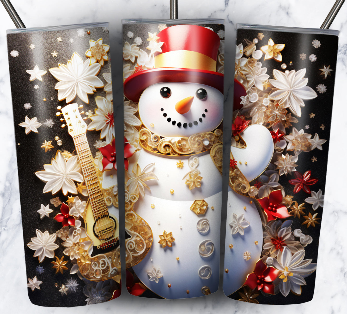 70 3D Christmas Snoman Sublimation 20oz Images Bundle