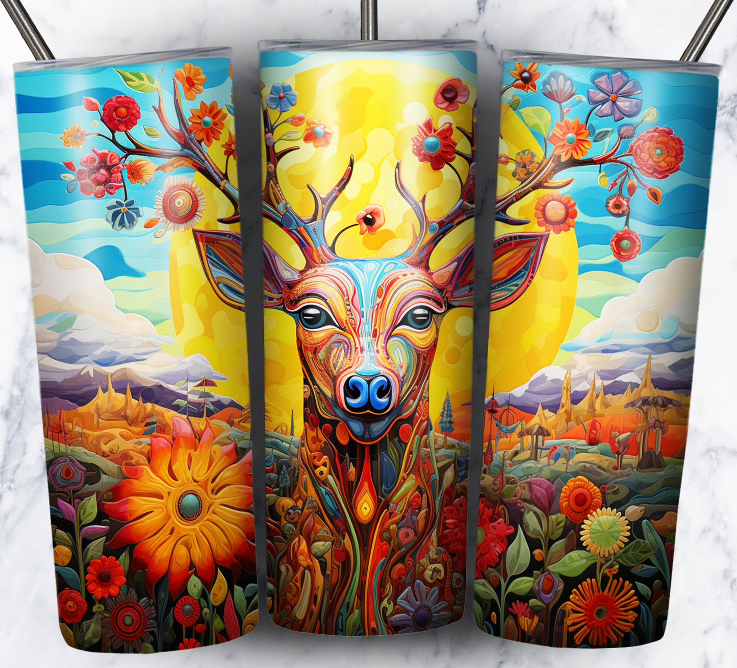 Psychedelic Animals Sublimation 20oz Tumbler Images Bundle