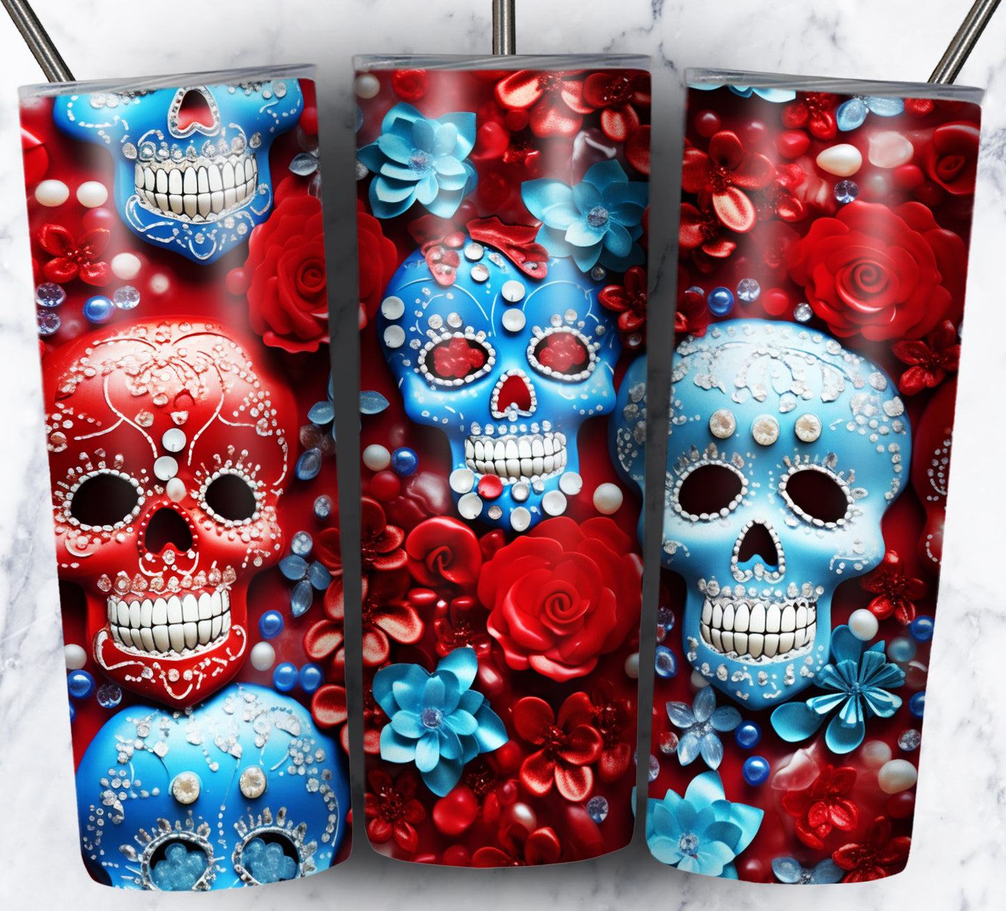 Skull Gems Sublimation 20oz Tumbler Images Bundle