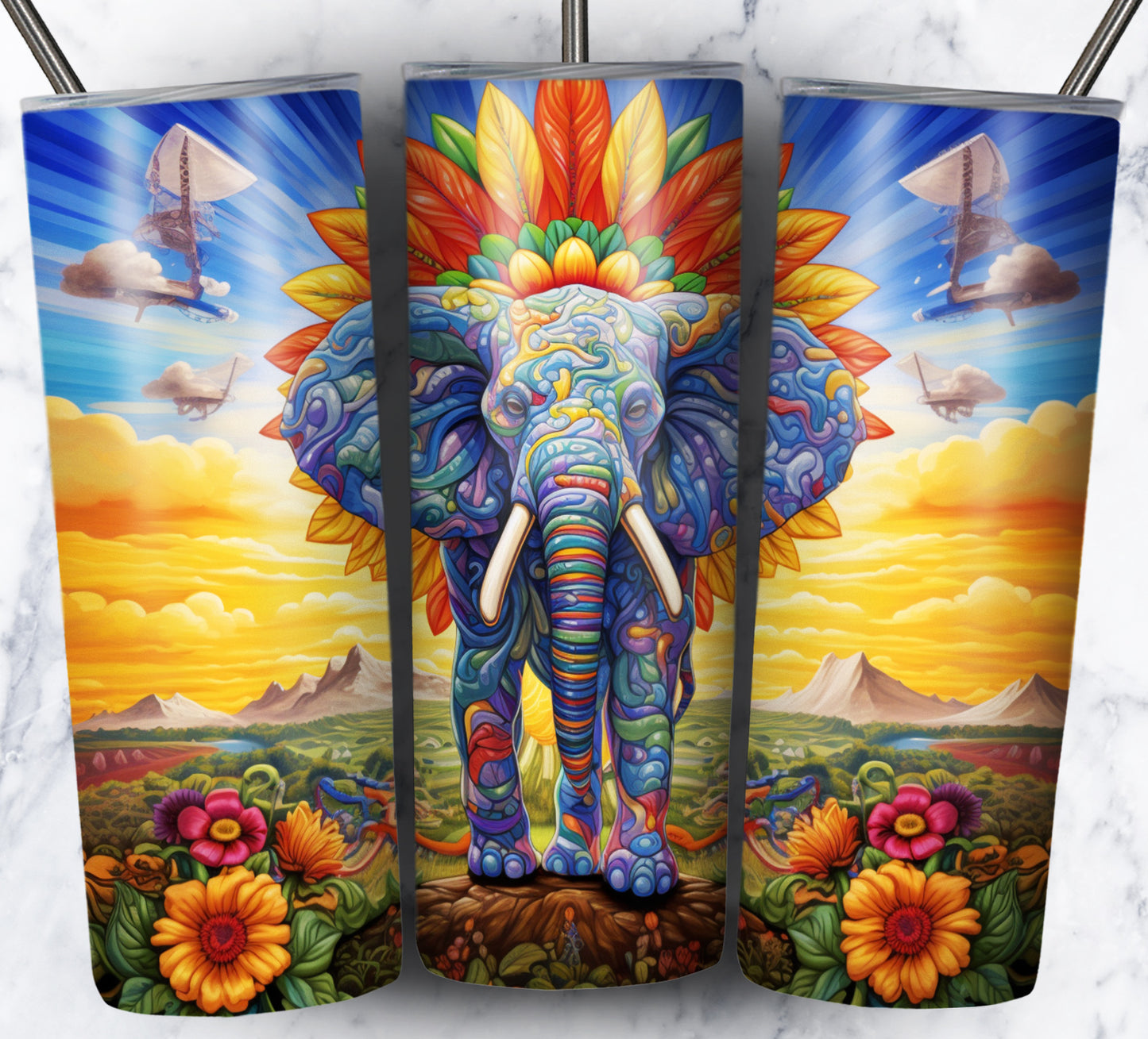 Psychedelic Animals Sublimation 20oz Tumbler Images Bundle