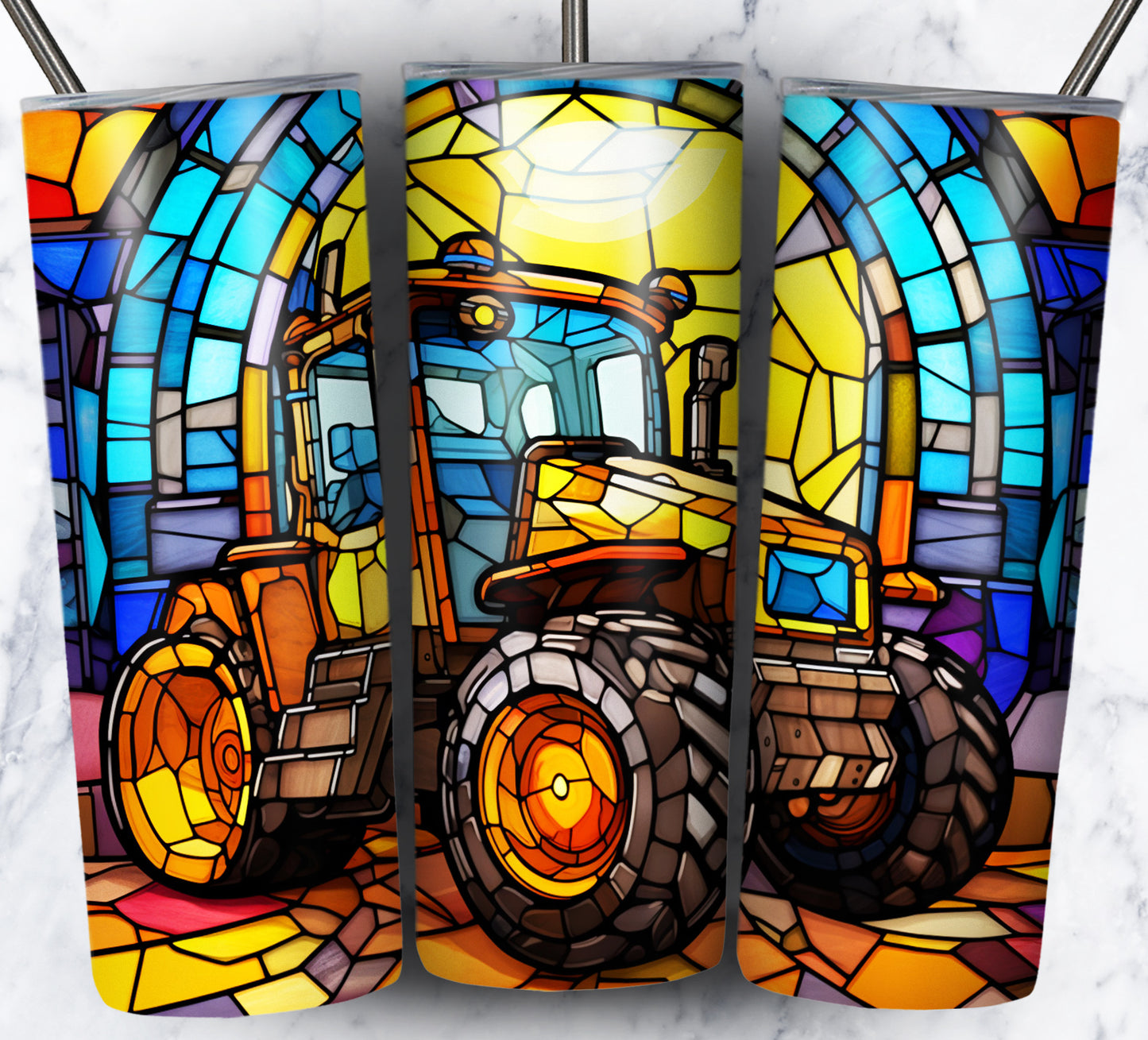 40+ Stain Glass Work Vehicles Sublimation 20oz Images Bundle