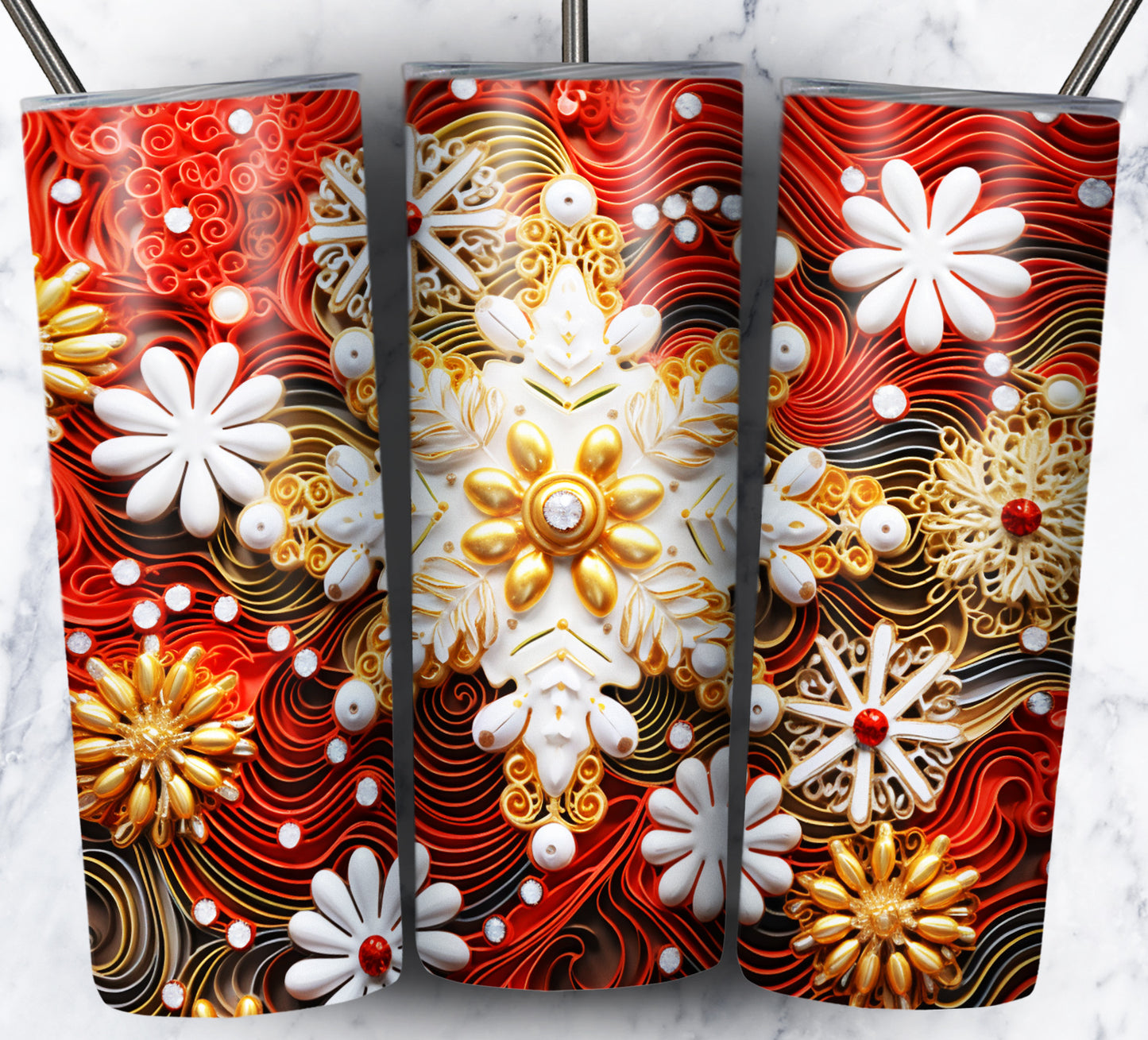 60+ 3D Christmas Floral Sublimation 20oz Images Bundle