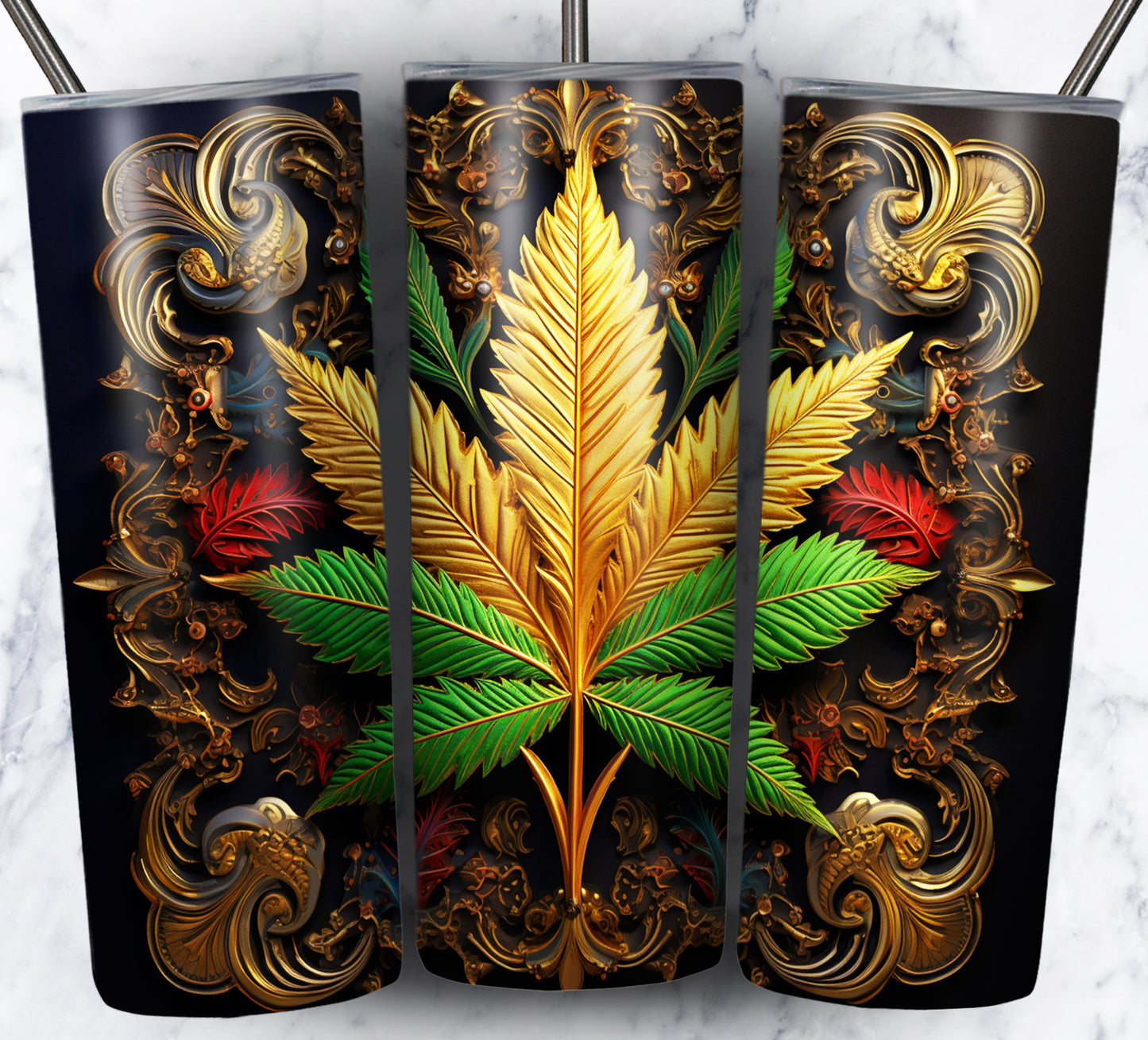 40+ Metallic Weed Sublimation 20oz Images Bundle