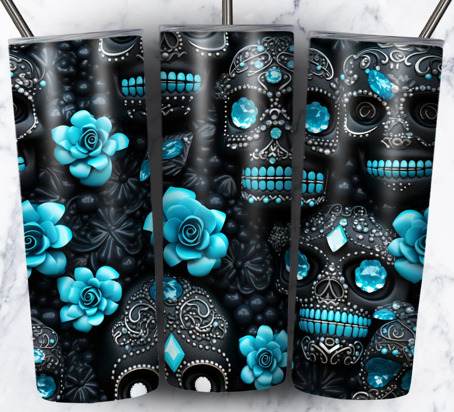 Skull Gems Sublimation 20oz Tumbler Images Bundle