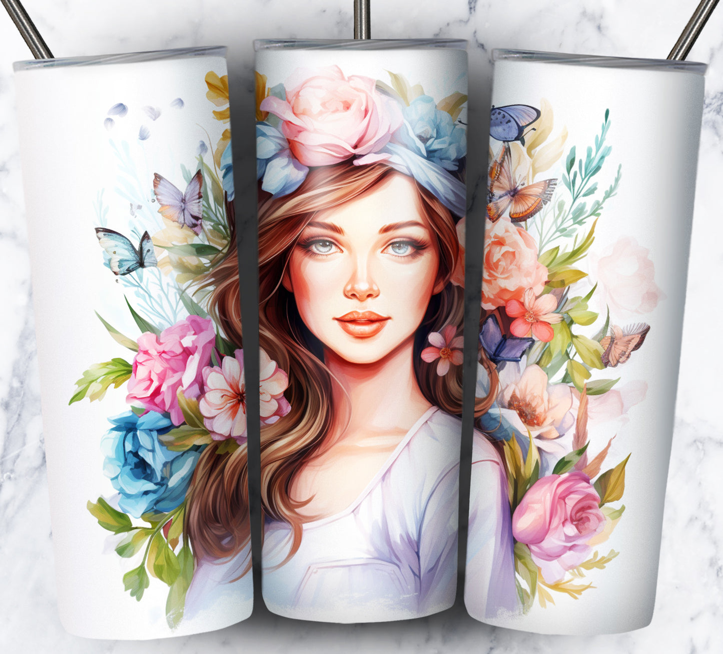 Nurse Floral Sublimation 20oz Tumbler Images Bundle