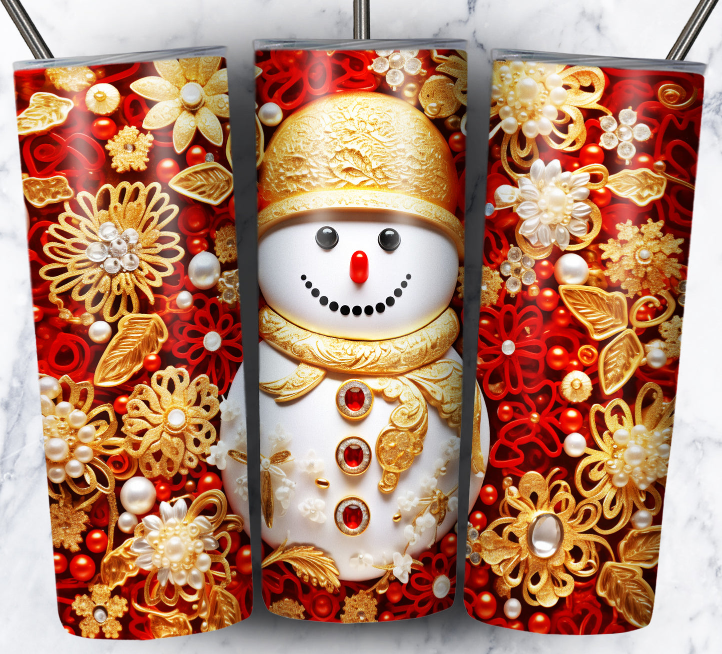 60+ 3D Christmas Floral Sublimation 20oz Images Bundle